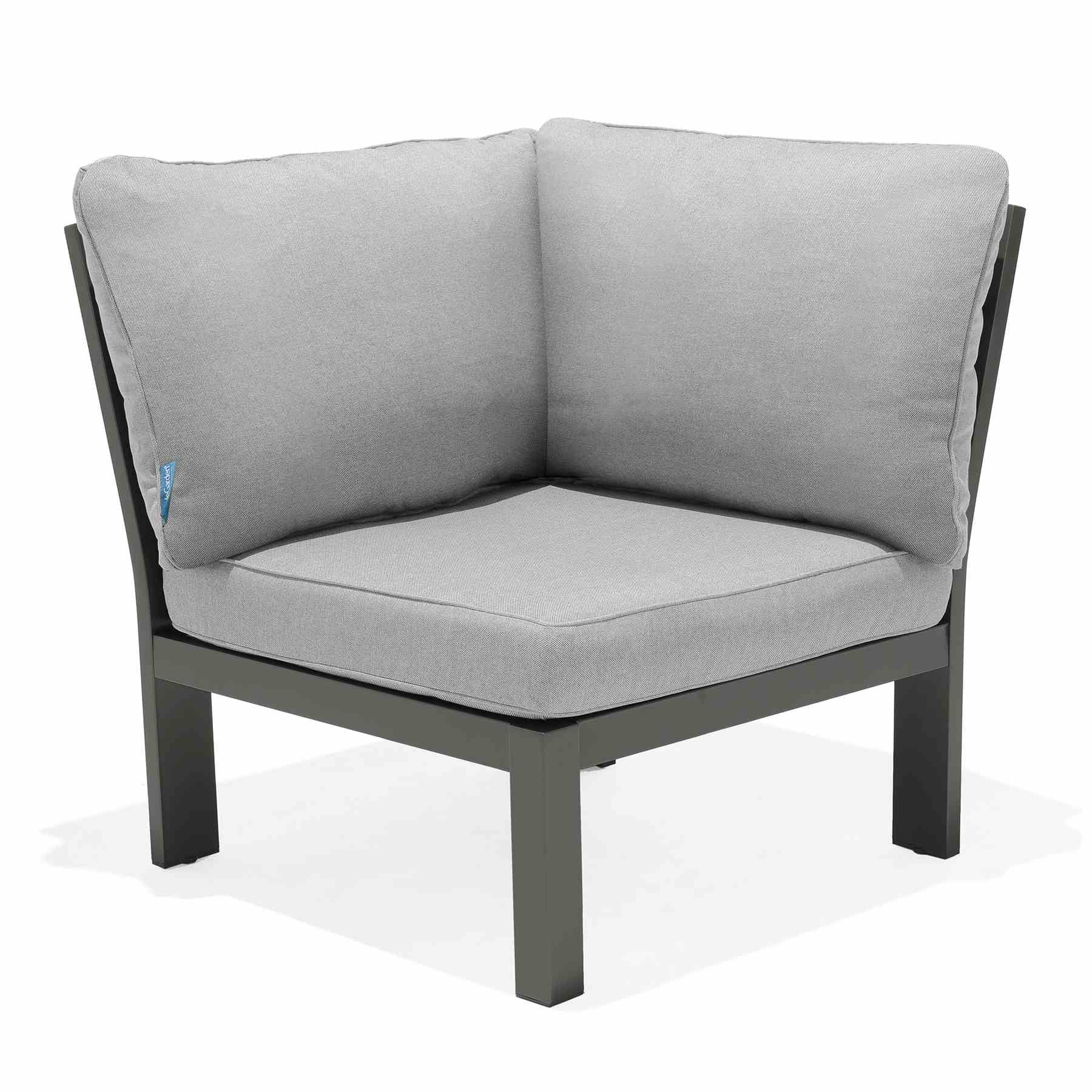 Solana Outdoor Sectional in Cosmos Finish with Gray Cushions - Image 6