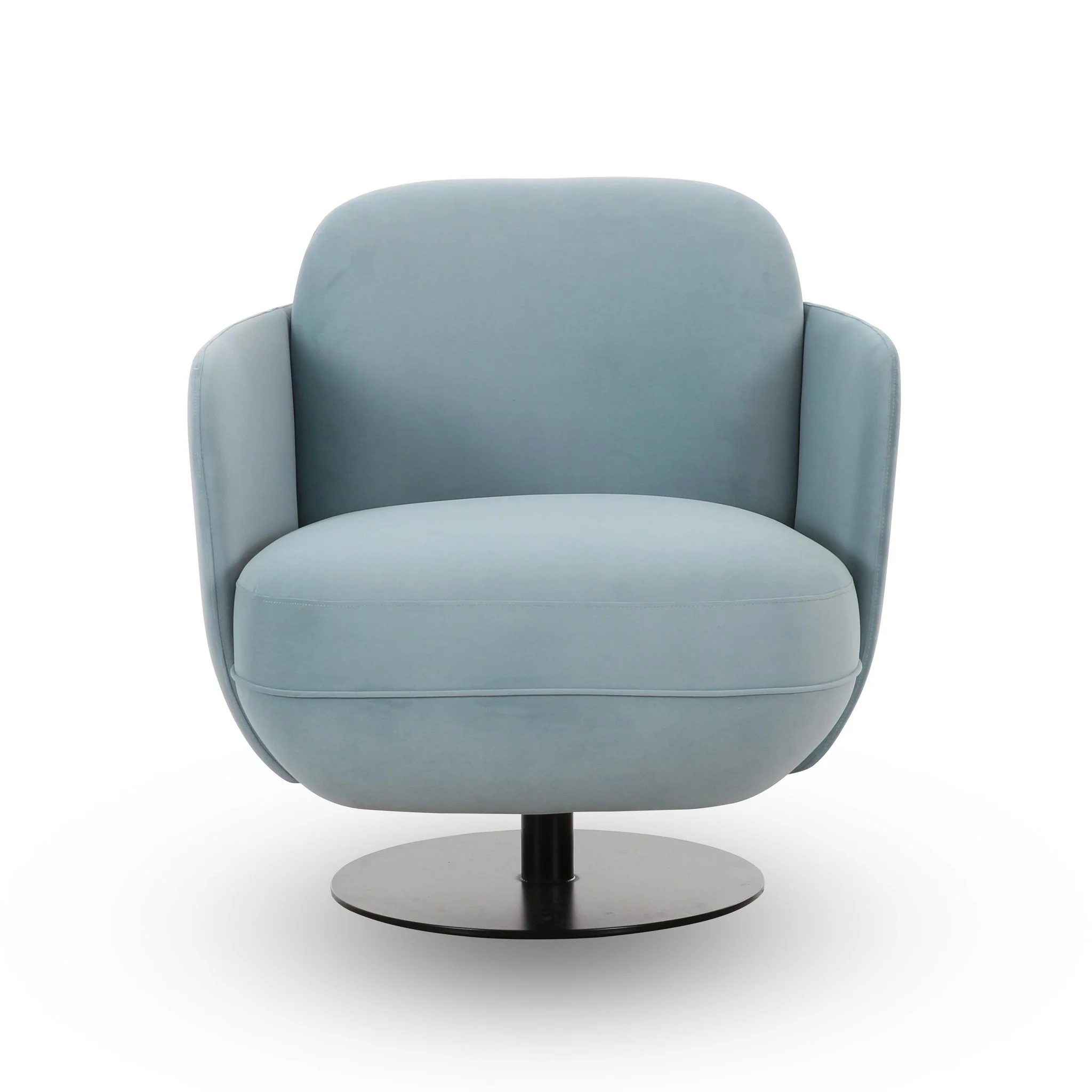 Solange Blue Shadow Velvet Swivel Chair - Image 3
