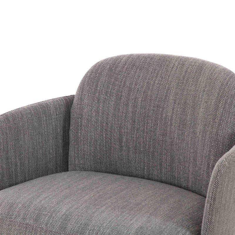 Solange Grey Textured Weave Swivel Chair - Image 5