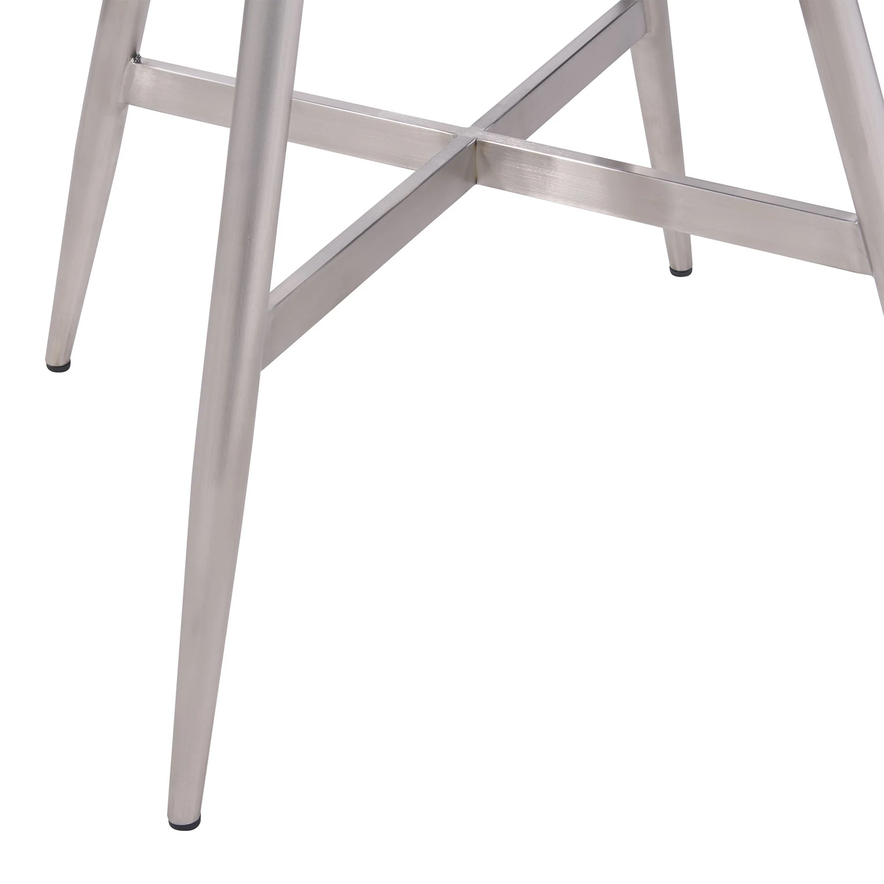 Soleil Contemporary Dining Table in Brushed Stainless Steel and Gray Walnut Top - Image 3