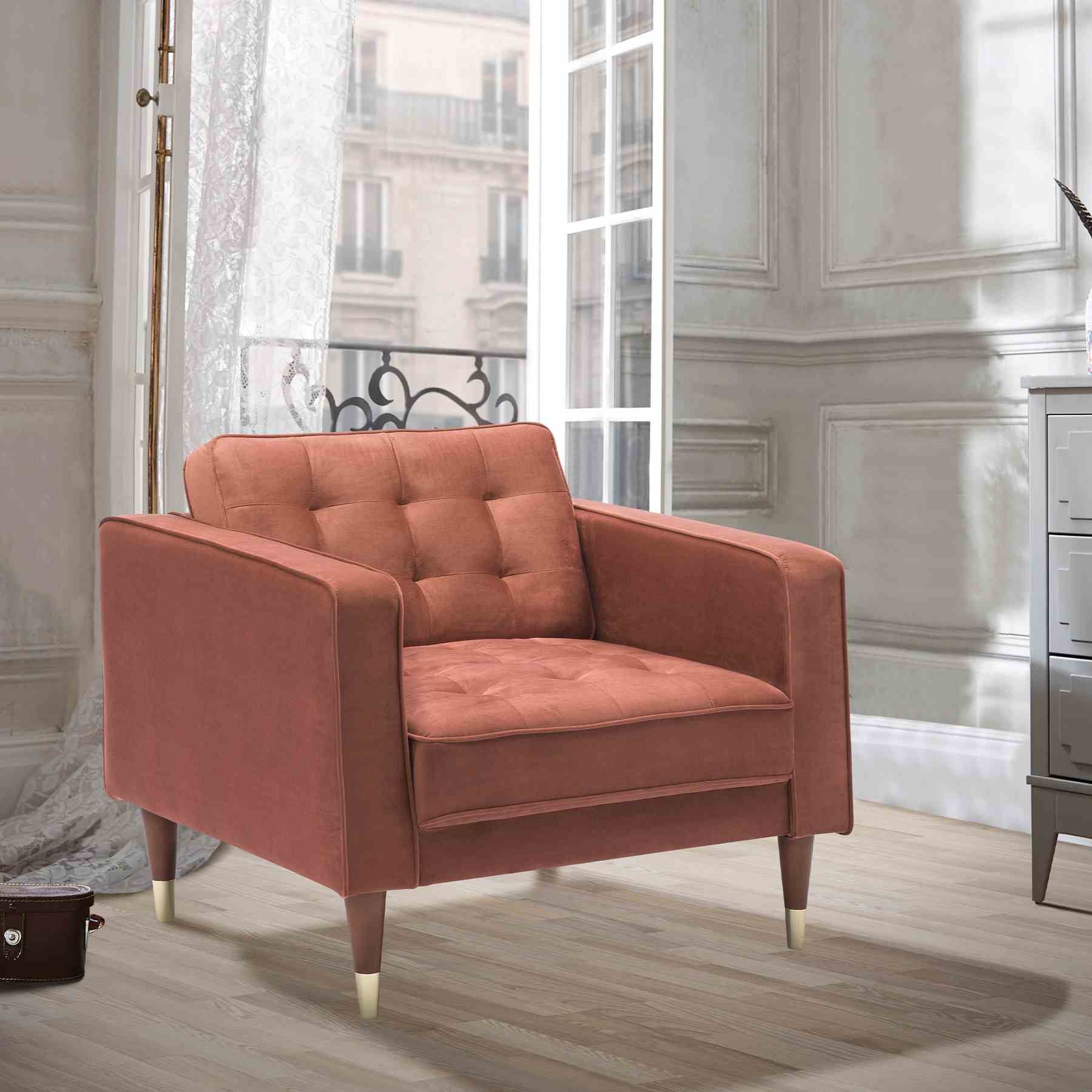 Somerset Blush Velvet Mid Century Modern Club Chair - Image 5