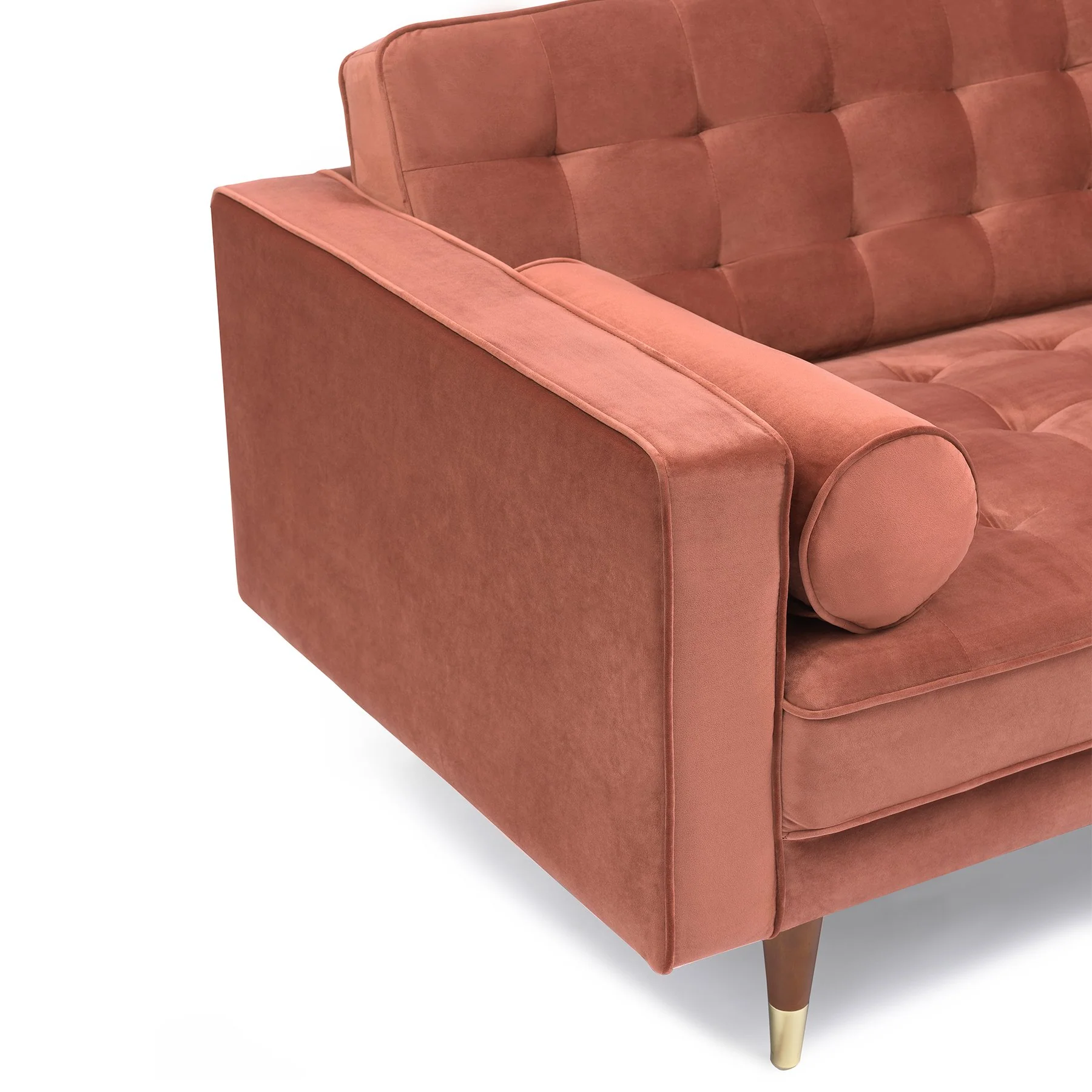 Somerset Blush Velvet Mid Century Modern Loveseat - Image 4