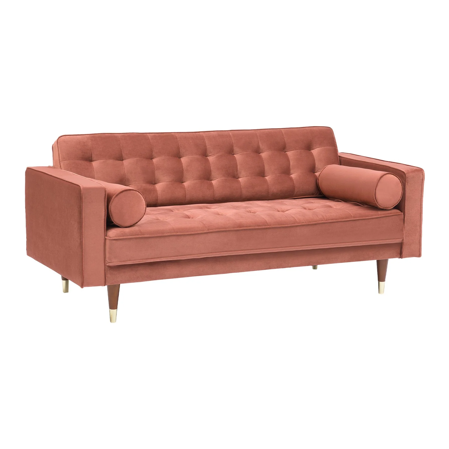 Somerset Blush Velvet Mid Century Modern Sofa Seating Set - Image 3