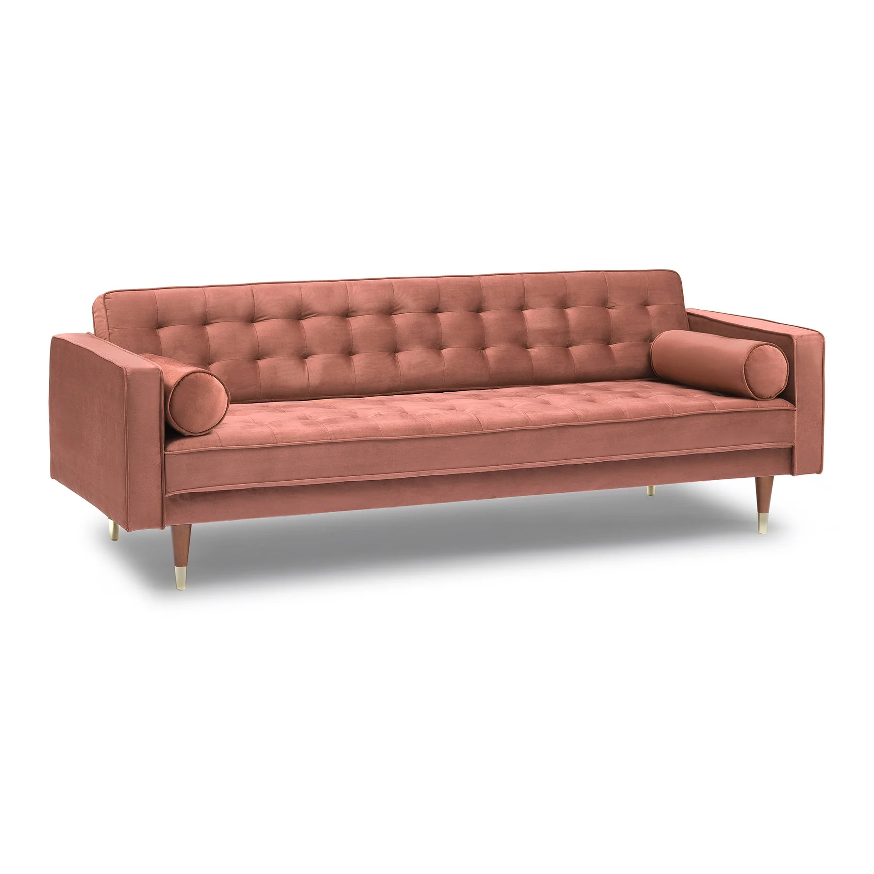 Somerset Blush Velvet Mid Century Modern Sofa Seating Set - Image 4