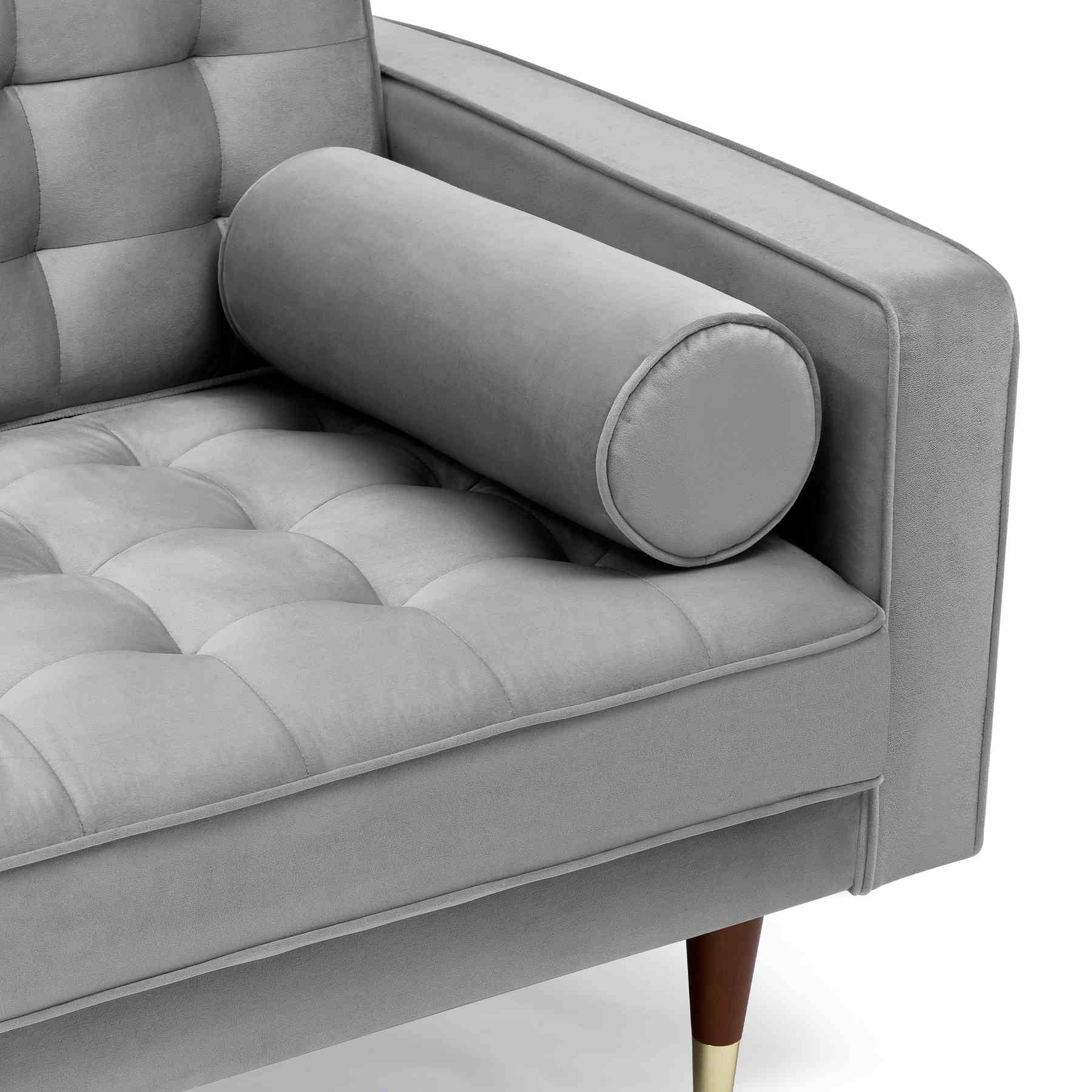 Somerset Gray Velvet Mid Century Modern Loveseat - Image 4
