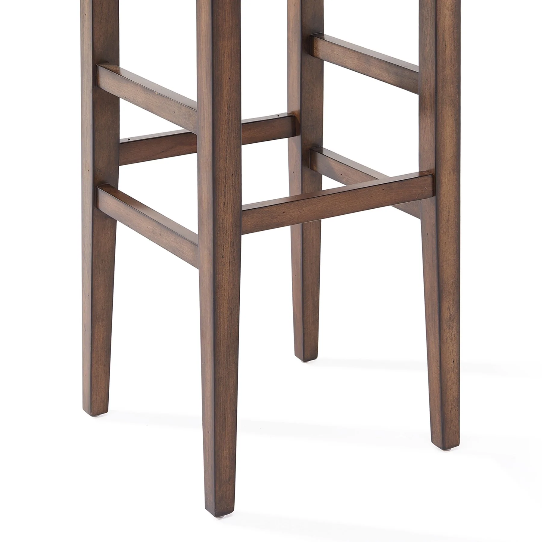 Sonata 26" Counter Height Wood Backless Barstool in Chestnut Finish and Kahlua Faux Leather - Image 4