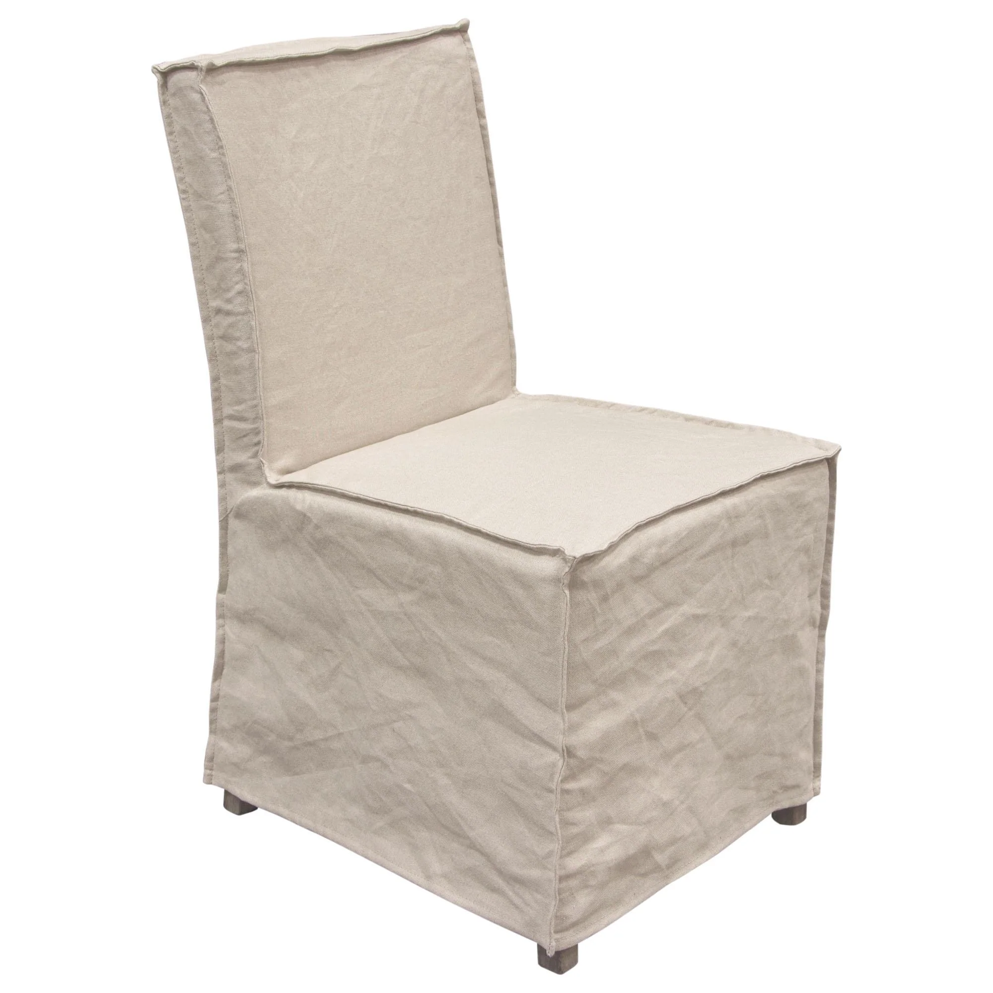Sonoma 2-Pack Dining Chairs with Wood Legs and Sand Linen Removable Slipcover by Diamond Sofa - Image 3