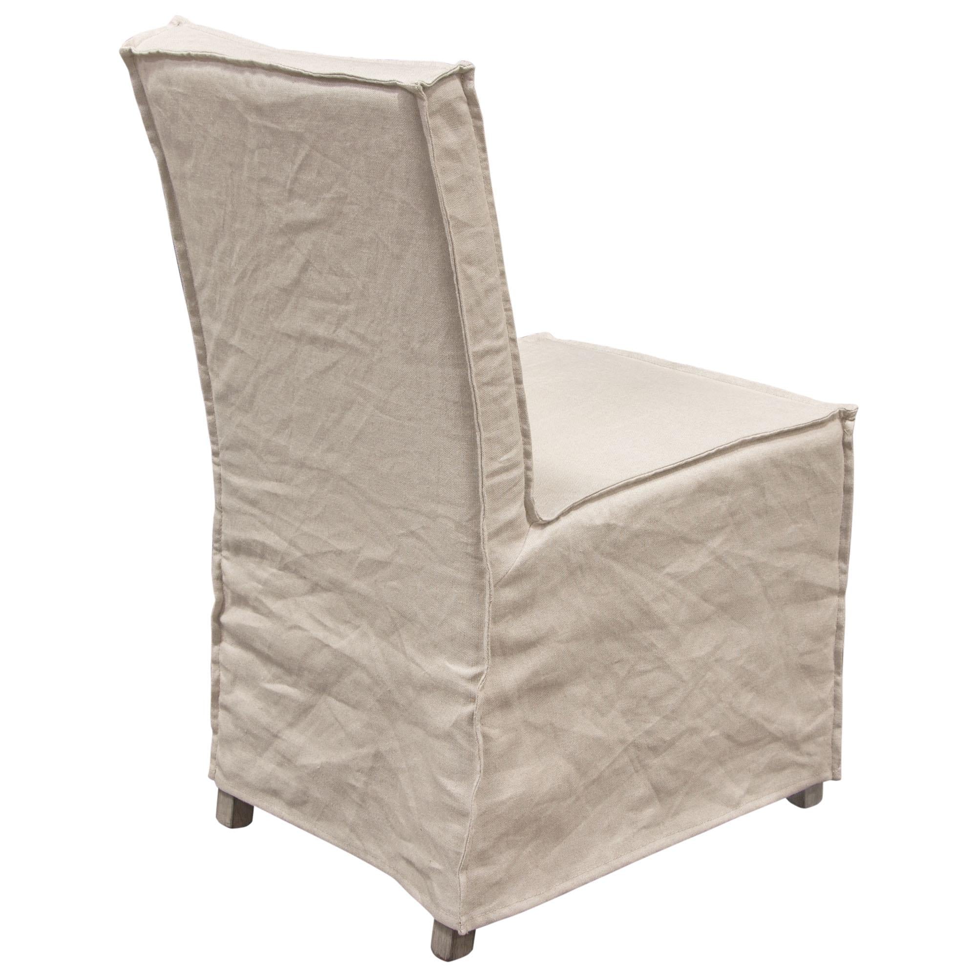 Sonoma 2-Pack Dining Chairs with Wood Legs and Sand Linen Removable Slipcover by Diamond Sofa - Image 5