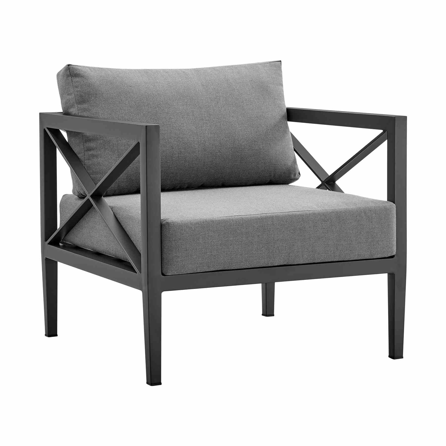 Sonoma Outdoor 4 piece Set in Dark Gray Finish and Dark Gray Cushions - Image 5