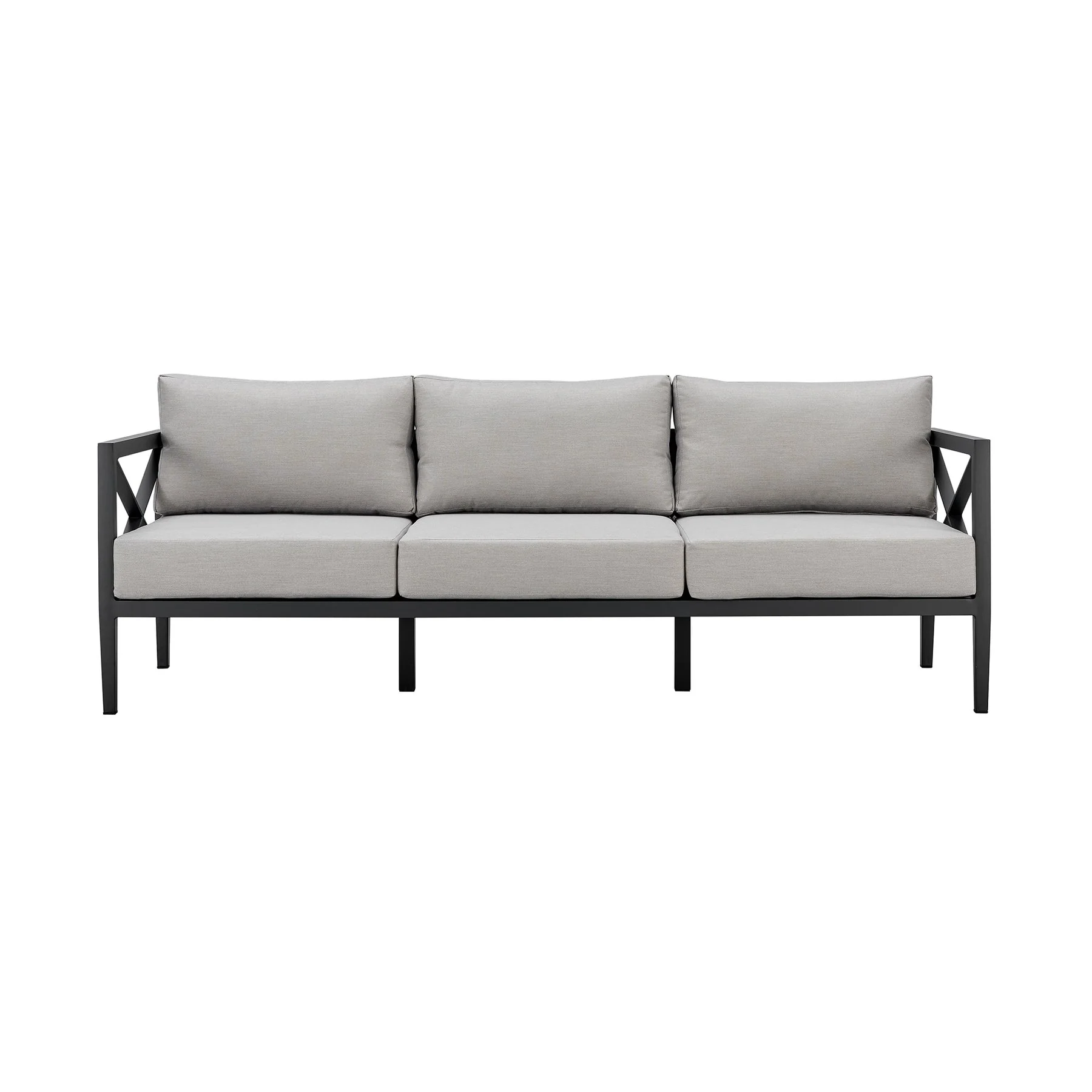Sonoma Outdoor 4 piece Set in Dark Gray Finish and Light Gray Cushions - Image 2