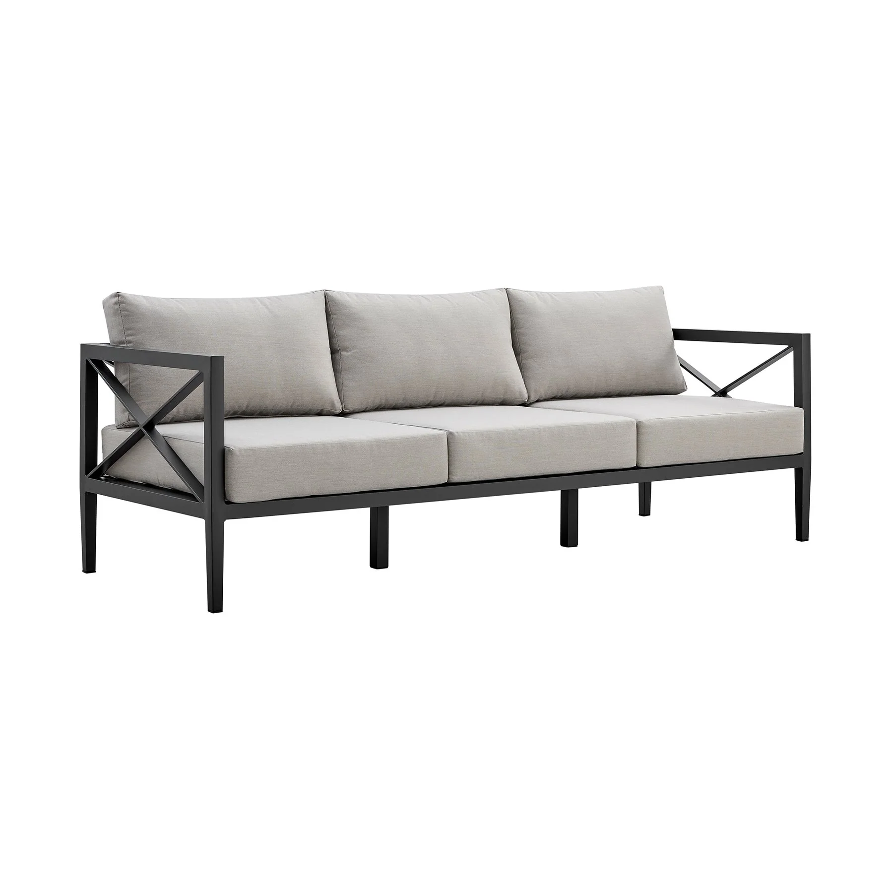 Sonoma Outdoor 4 piece Set in Dark Gray Finish and Light Gray Cushions - Image 3