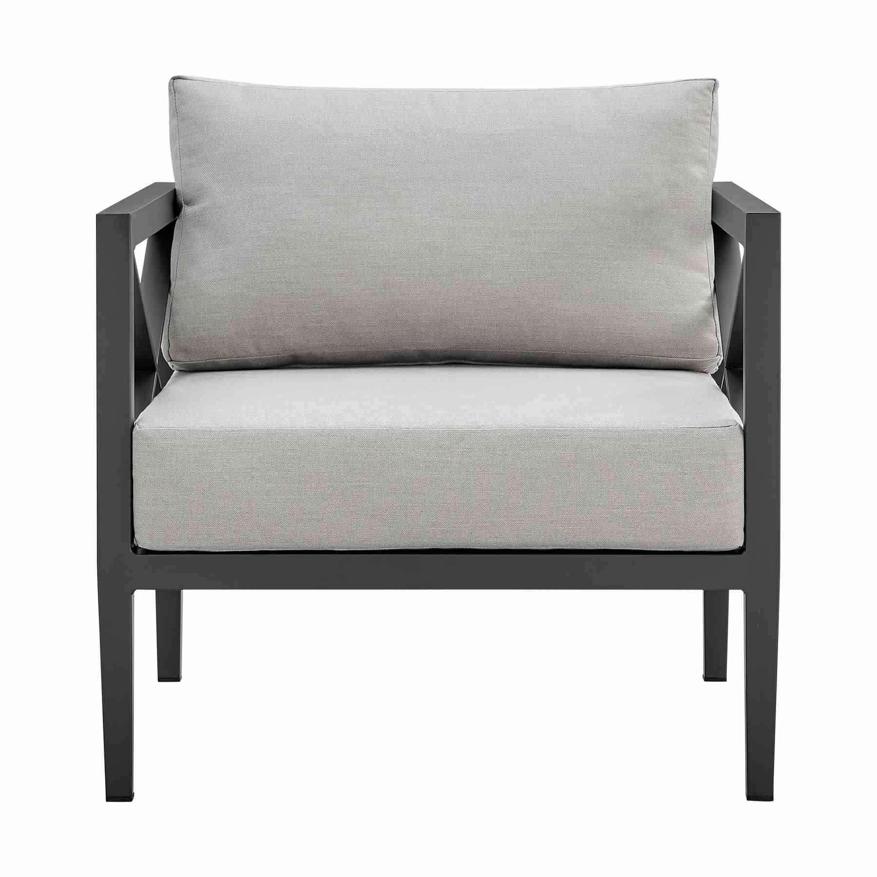 Sonoma Outdoor 4 piece Set in Dark Gray Finish and Light Gray Cushions - Image 6