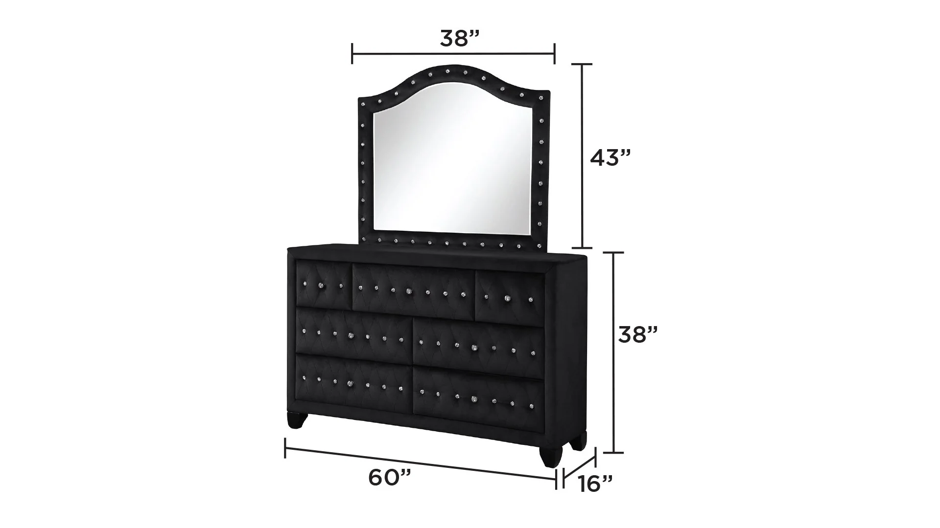 Sophia Full Bed 4 Black - Image 7