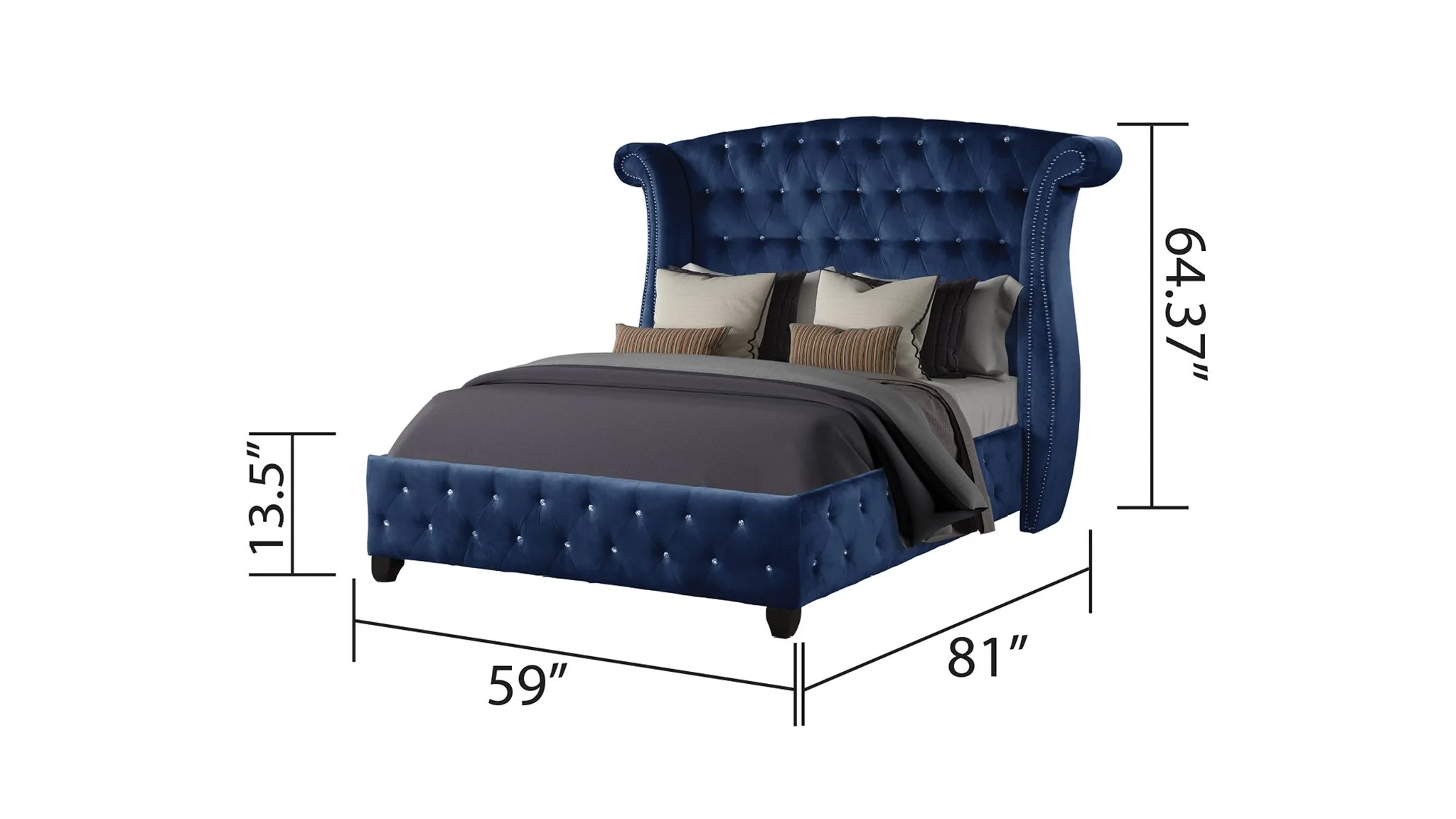 Sophia Full Bed  Blue - Image 4