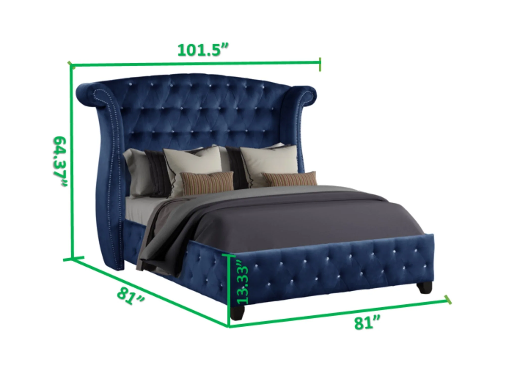 Sophia King Bed 4 Blue - Image 5