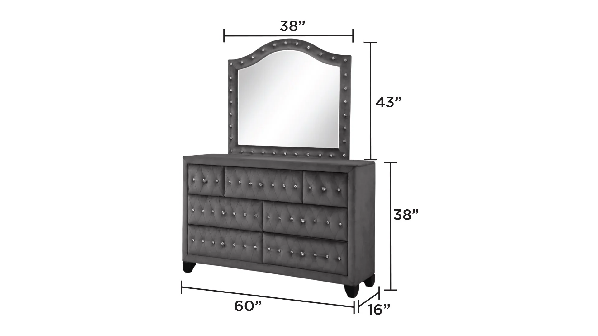 Sophia King Bed 4 Grey - Image 8