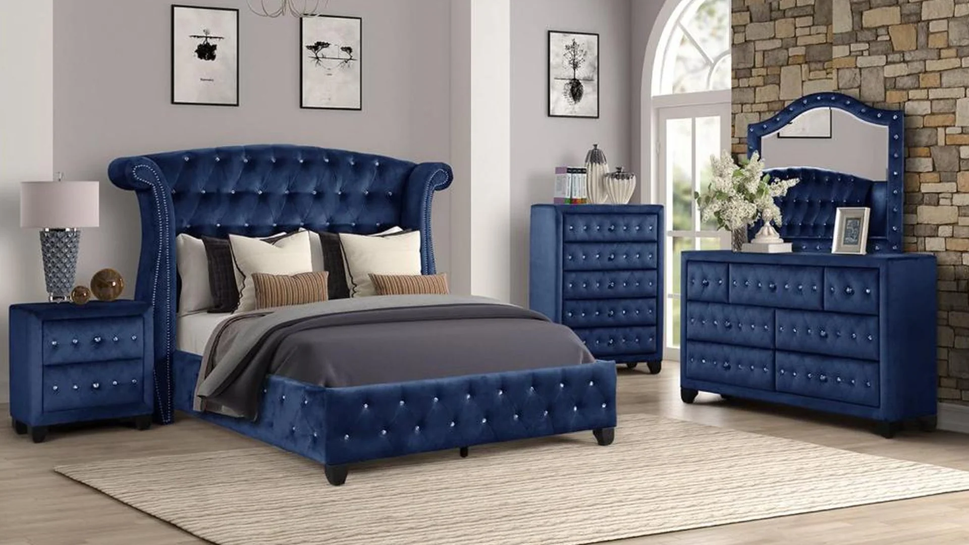 Sophia King Bed 5 Blue - Image 20