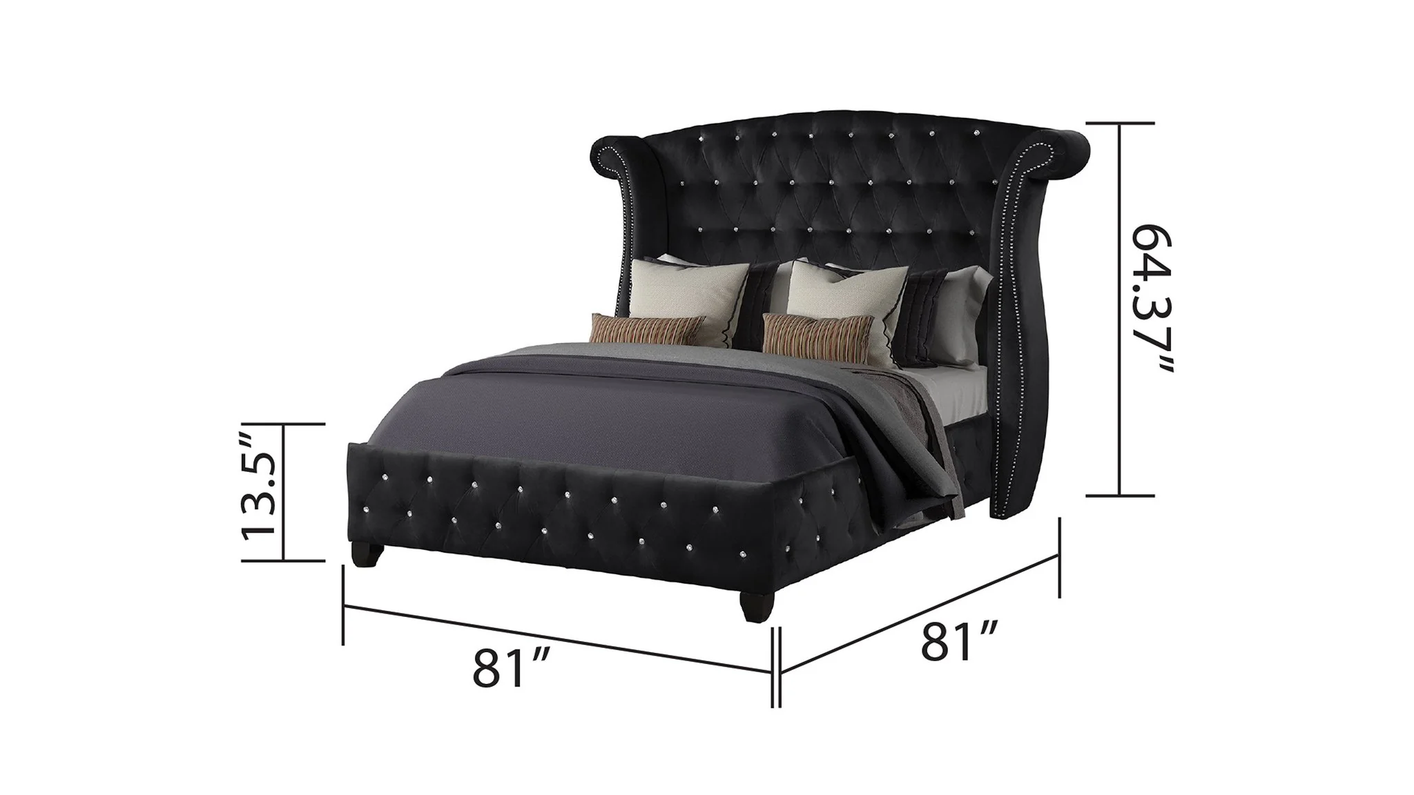 Sophia King Bed  Black - Image 3