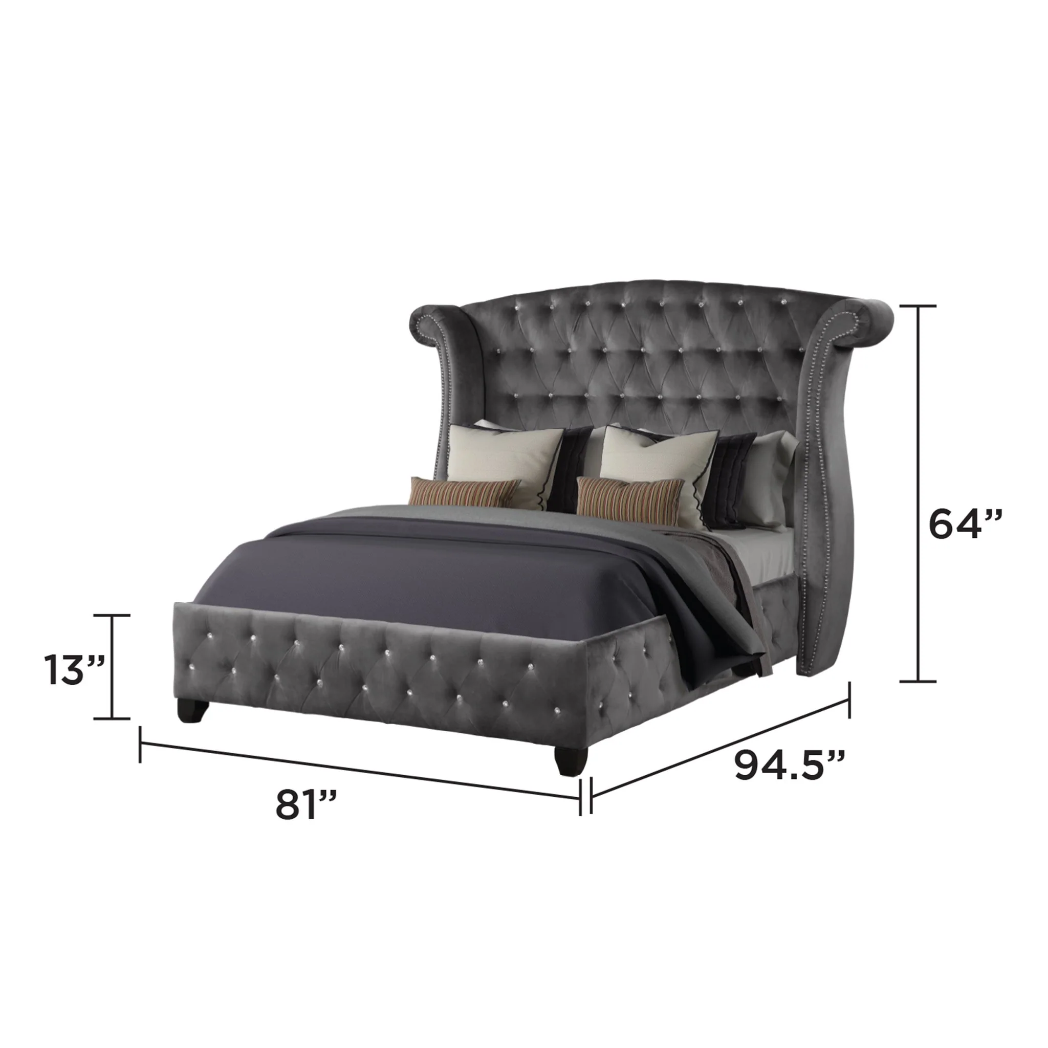 Sophia King Bed  Grey - Image 5