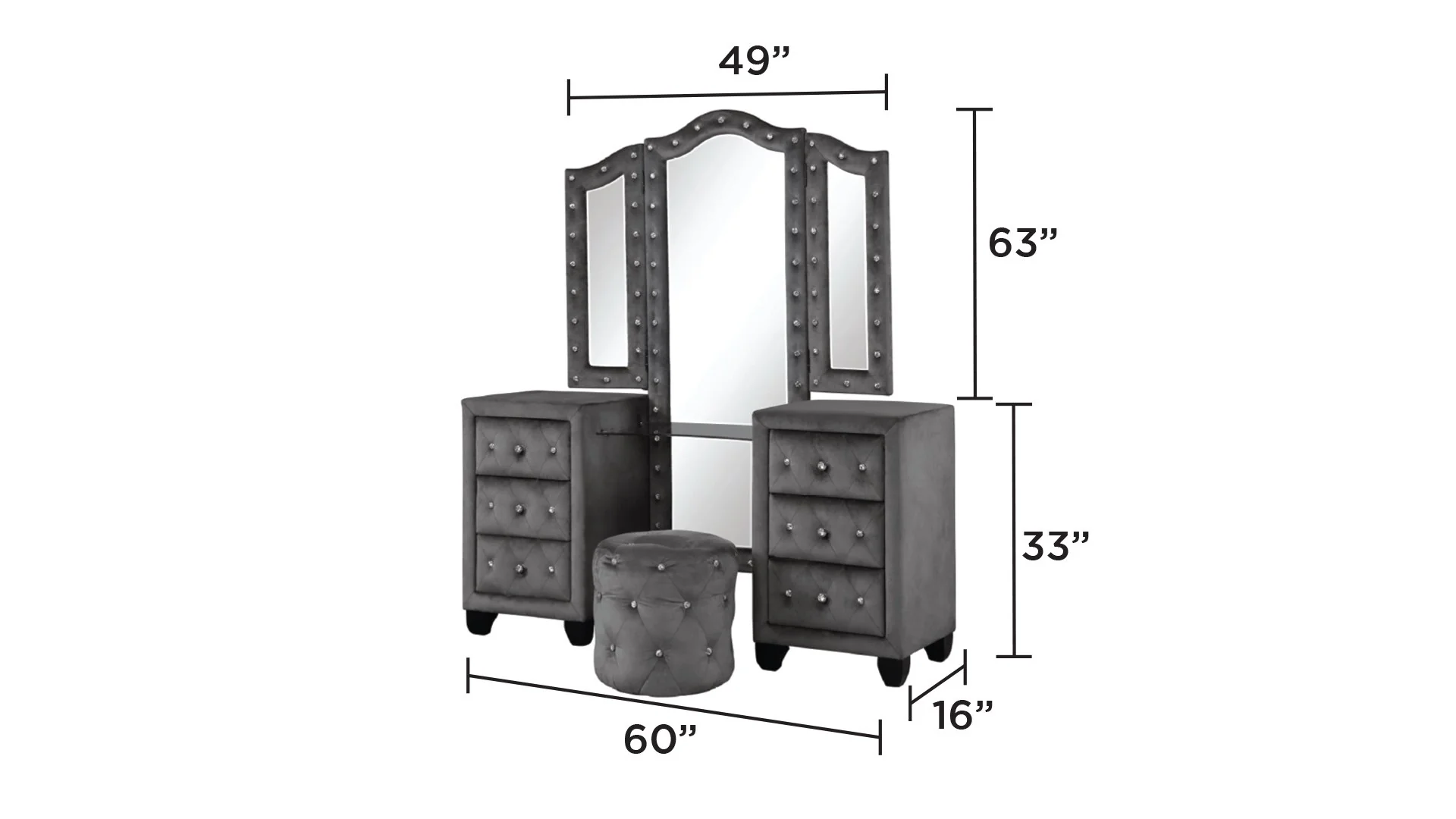Sophia King Vanity 5 Grey - Image 7