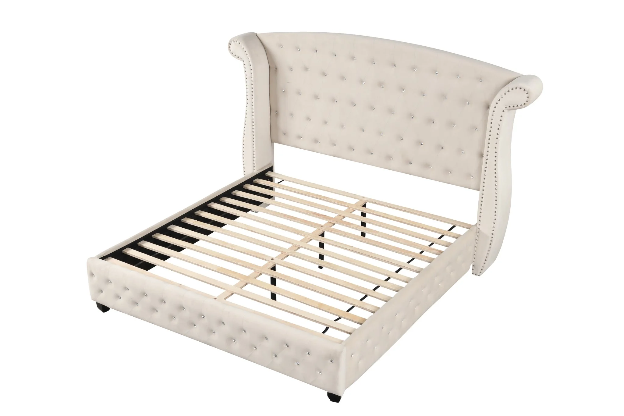 Sophia Queen Bed 4 Cream - Image 4