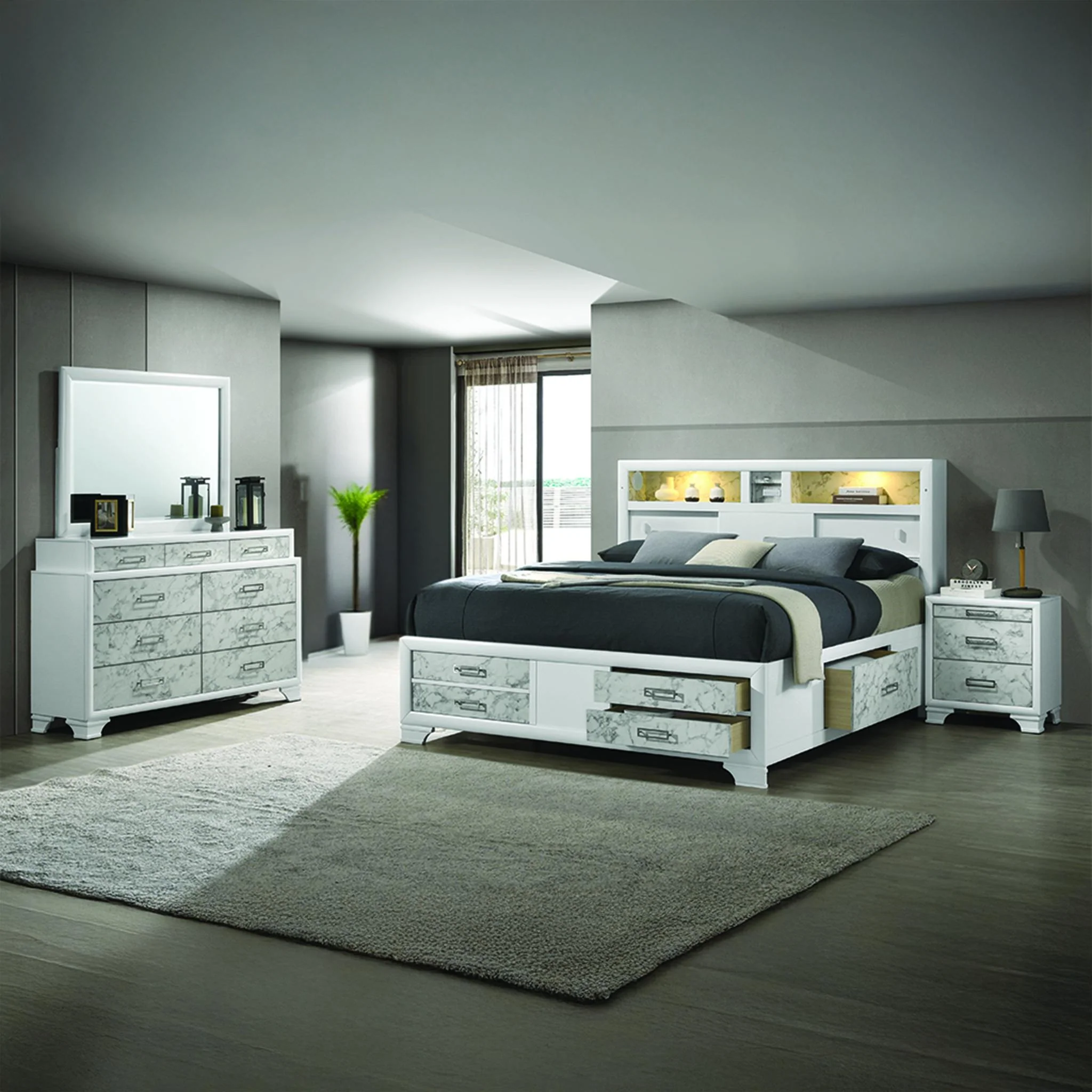 Soul Queen 4PC Bedroom Set White - Image 19
