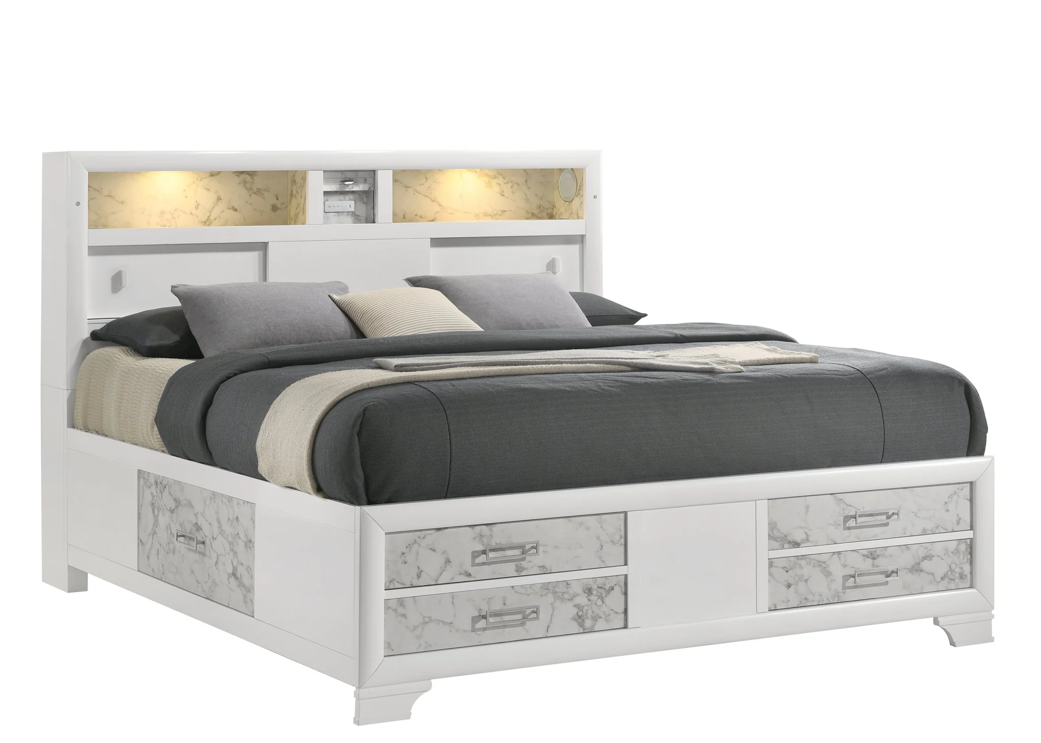 Soul Queen 4PC Bedroom Set White - Image 4