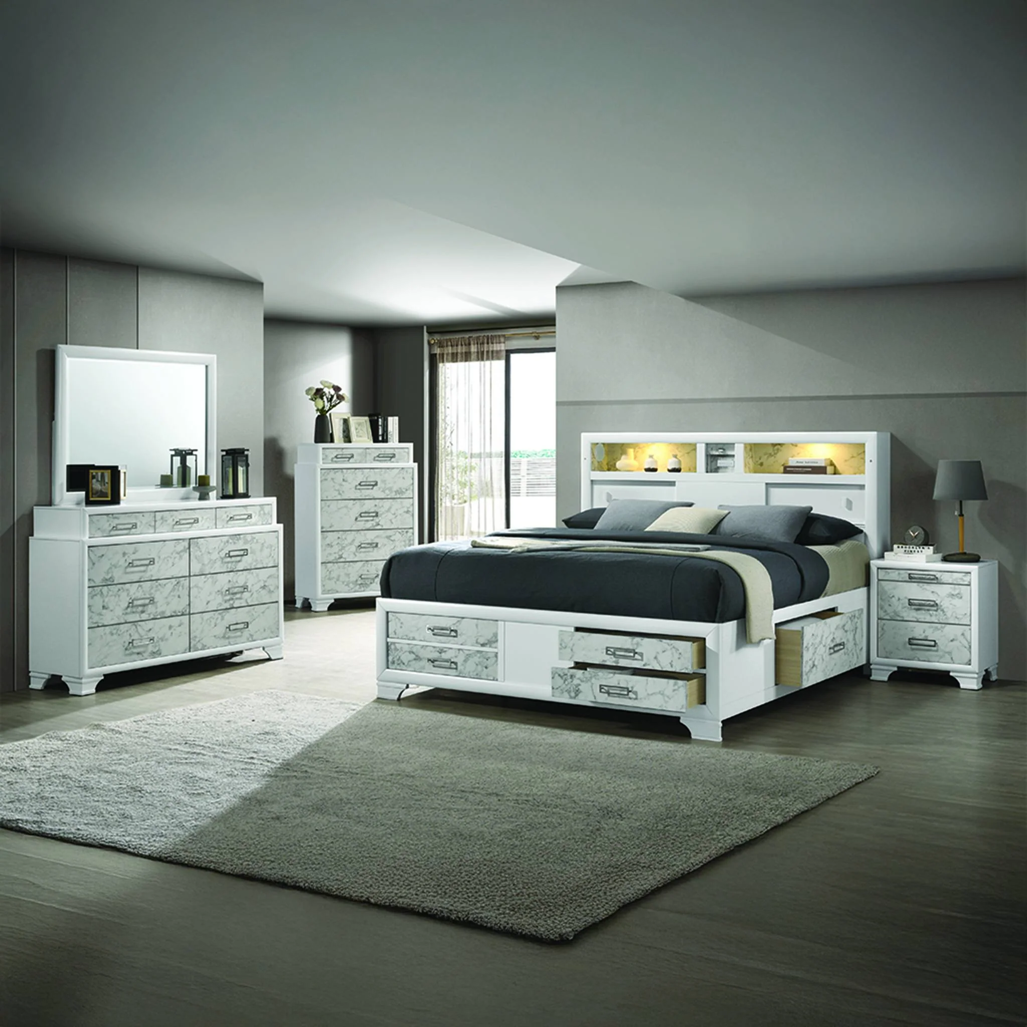 Soul Queen 5PC Bedroom Set White - Image 23