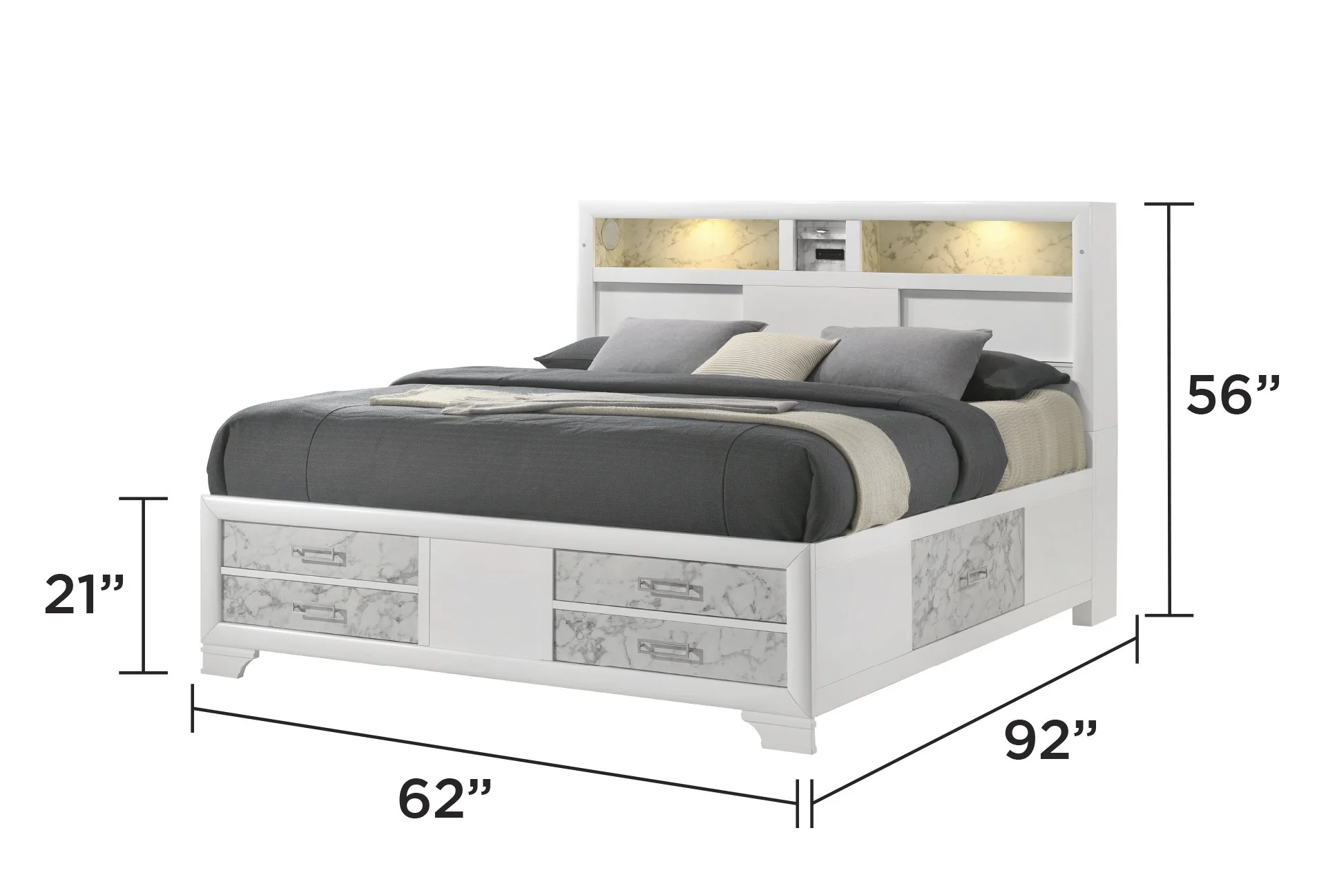 Soul Queen Bed White - Image 2