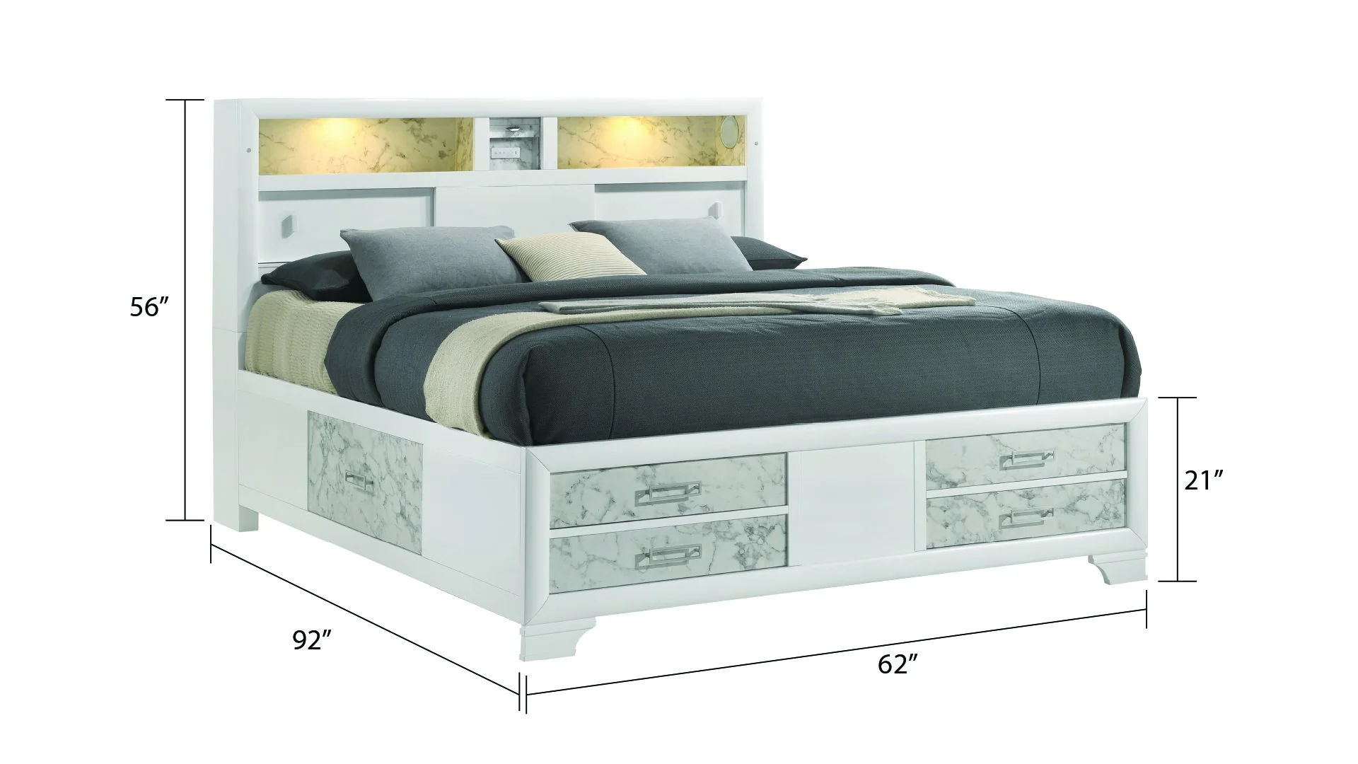Soul Queen Bed White - Image 6