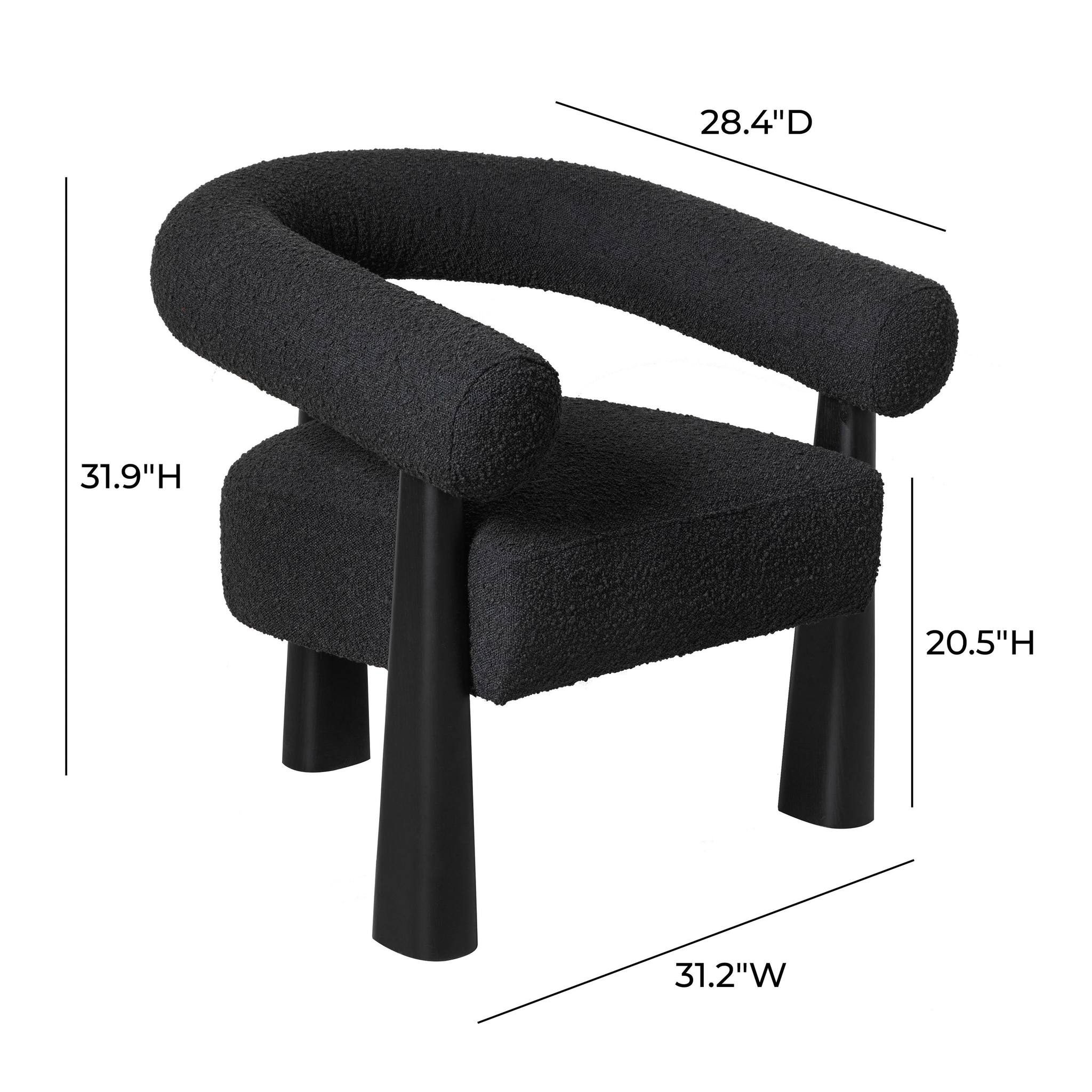 Spara Black Performance Boucle Accent Chair - Image 6