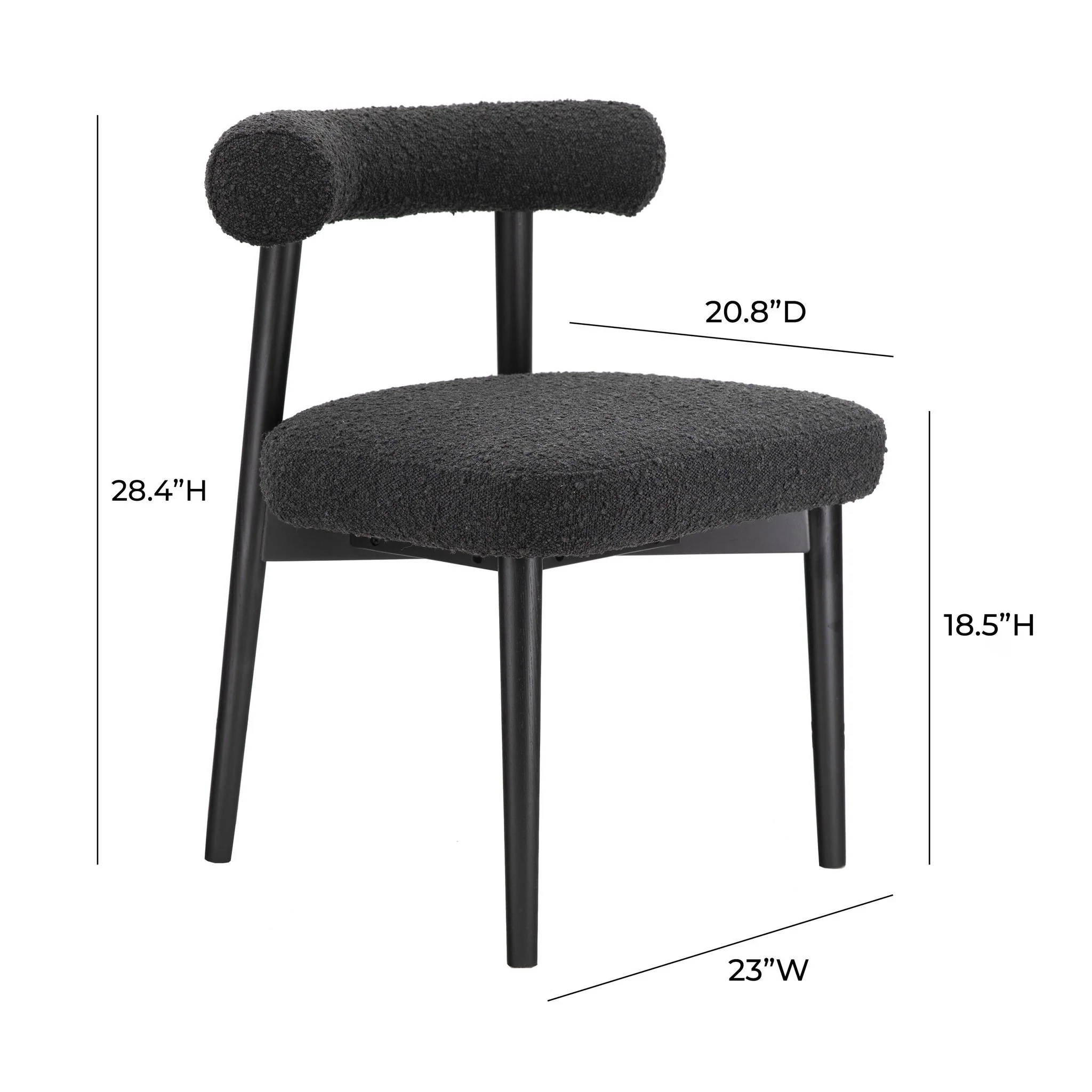 Spara Black Performance Boucle Side Chair - Image 6