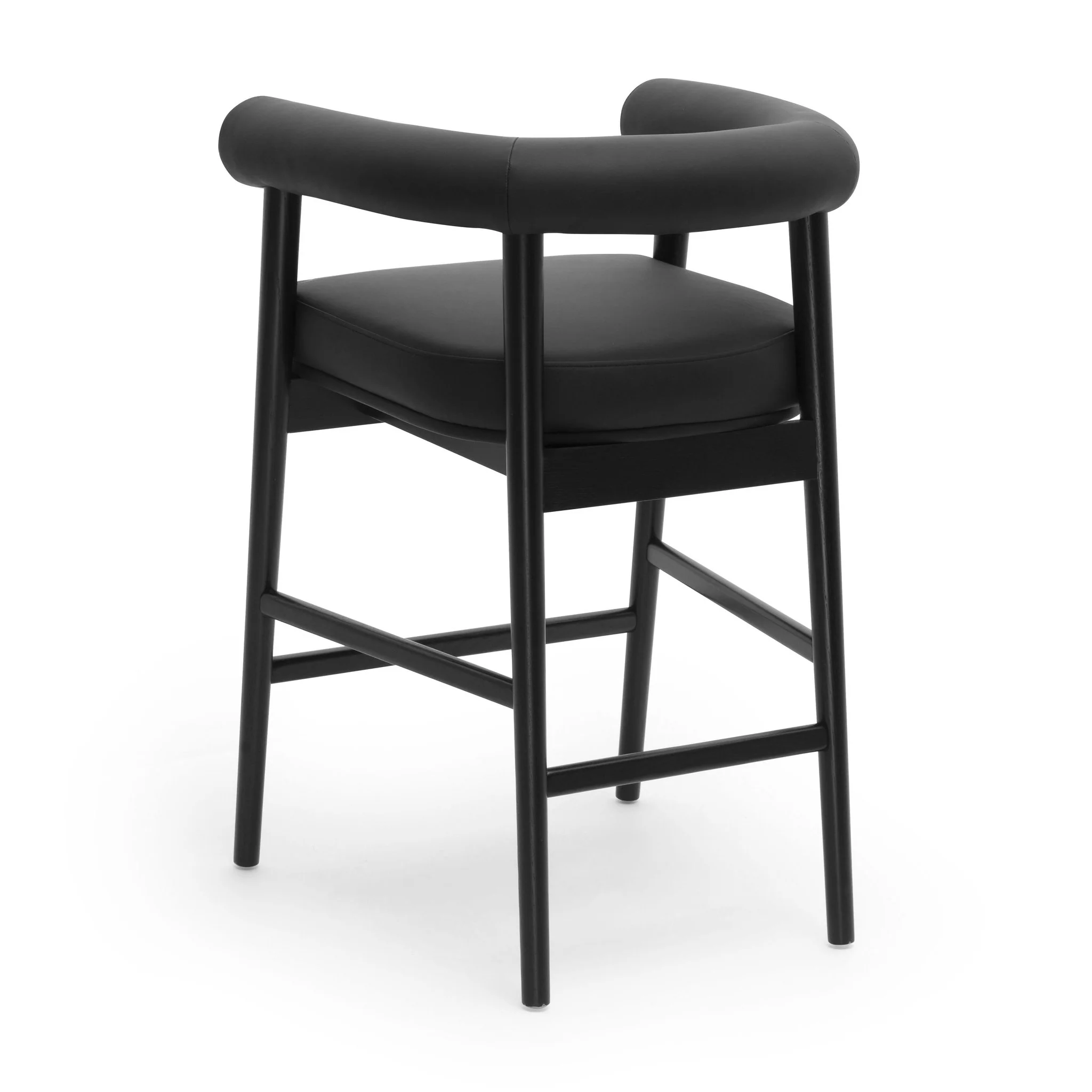 Spara Black Vegan Leather Counter Stool - Image 4