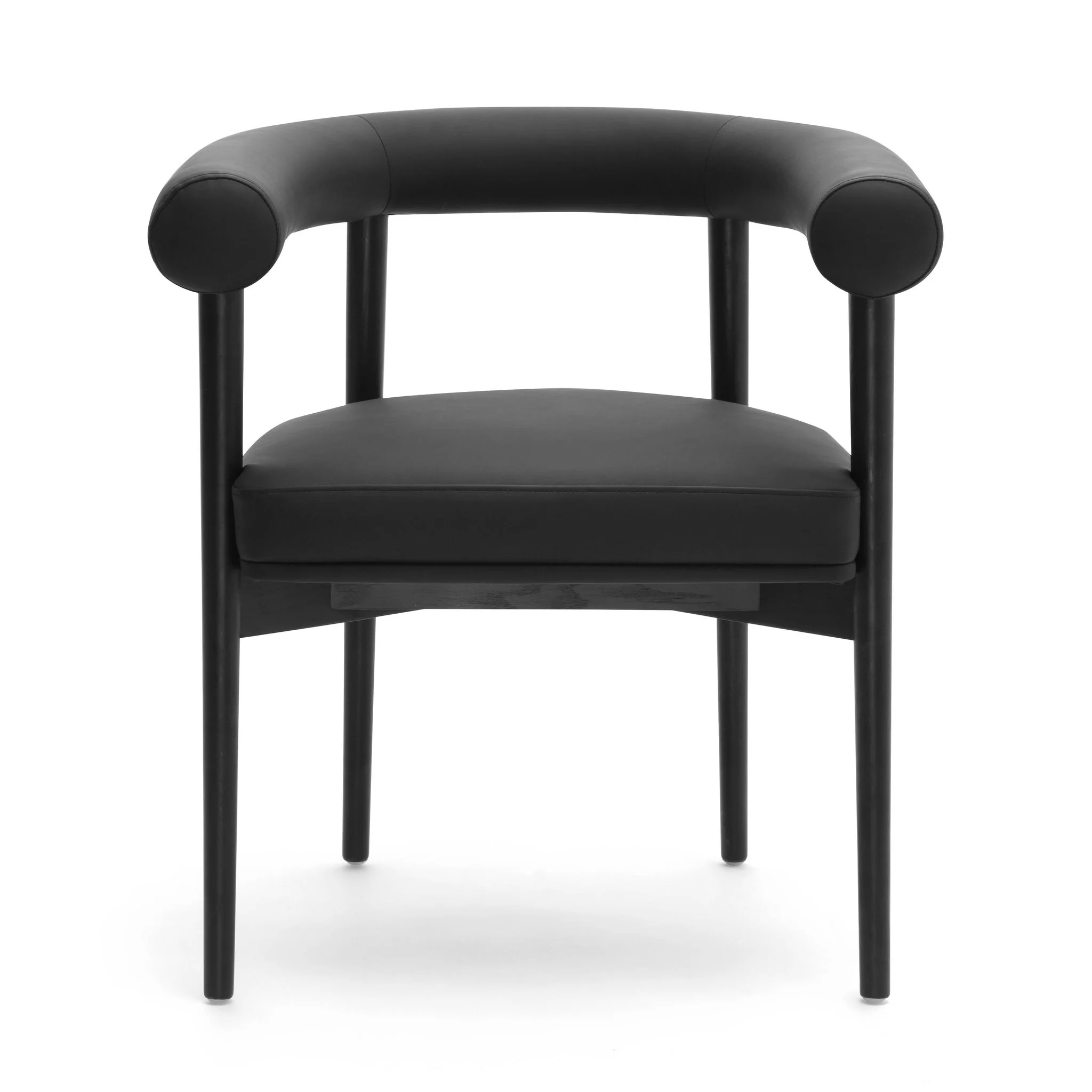 Spara Black Vegan Leather Dining Chair - Image 3