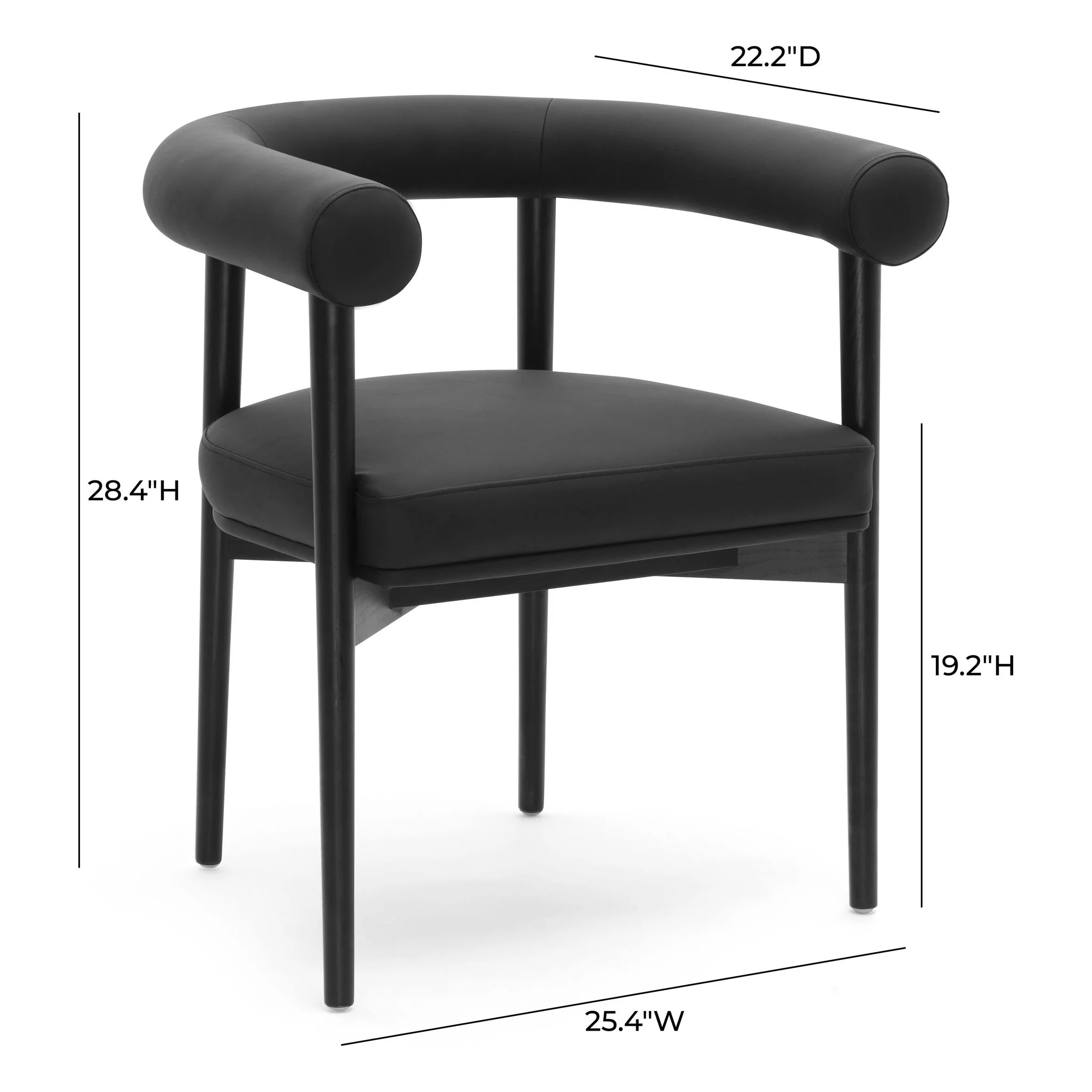 Spara Black Vegan Leather Dining Chair - Image 6