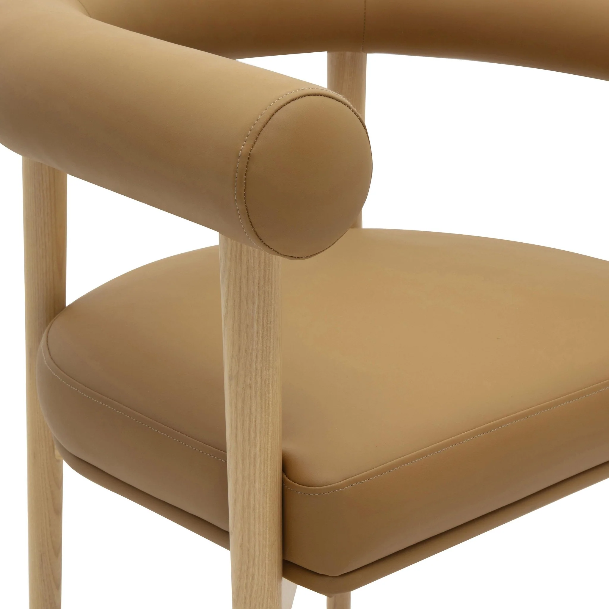Spara Cognac Vegan Leather Dining Chair - Image 5