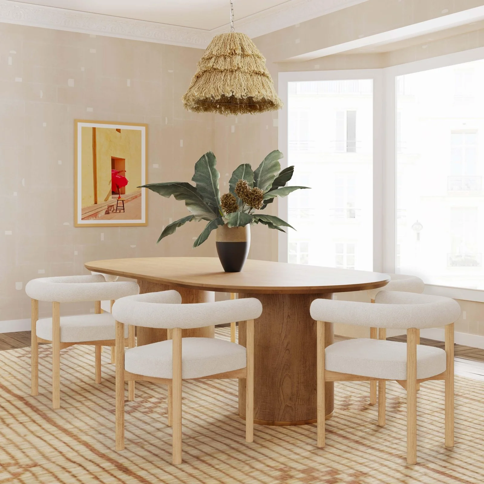 Spara Cream Performance Boucle Dining Chair - Image 2