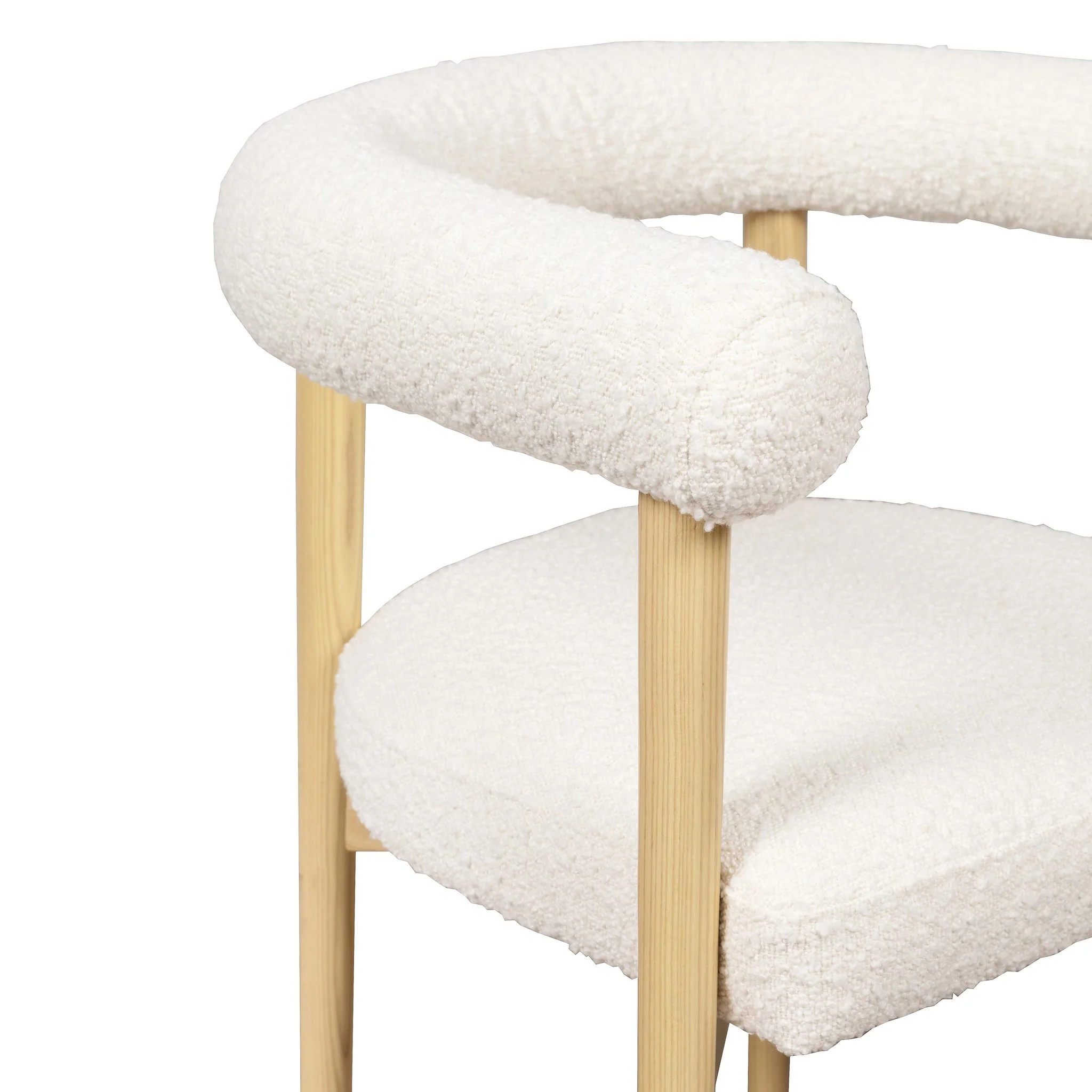 Spara Cream Performance Boucle Dining Chair - Image 4