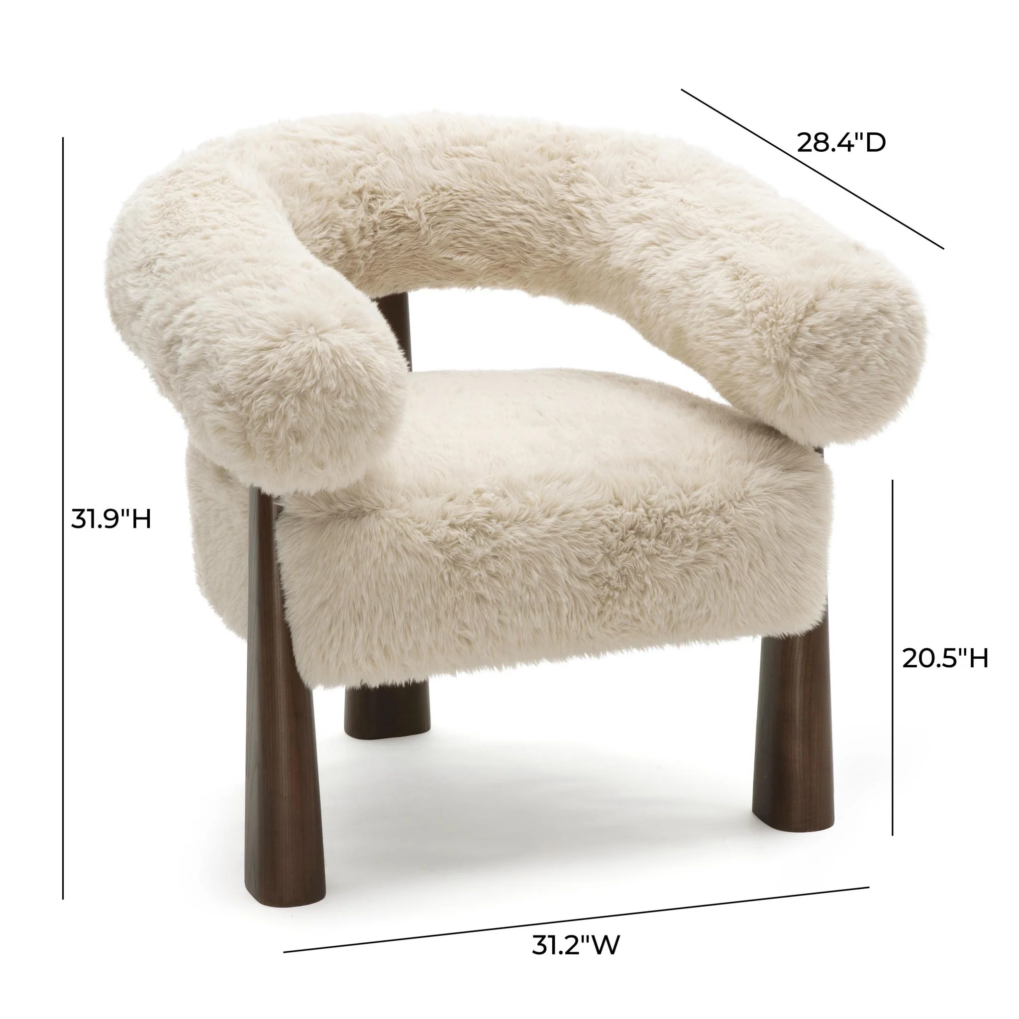 Spara Natural Straight Vegan Shearling Accent Chair - Image 6