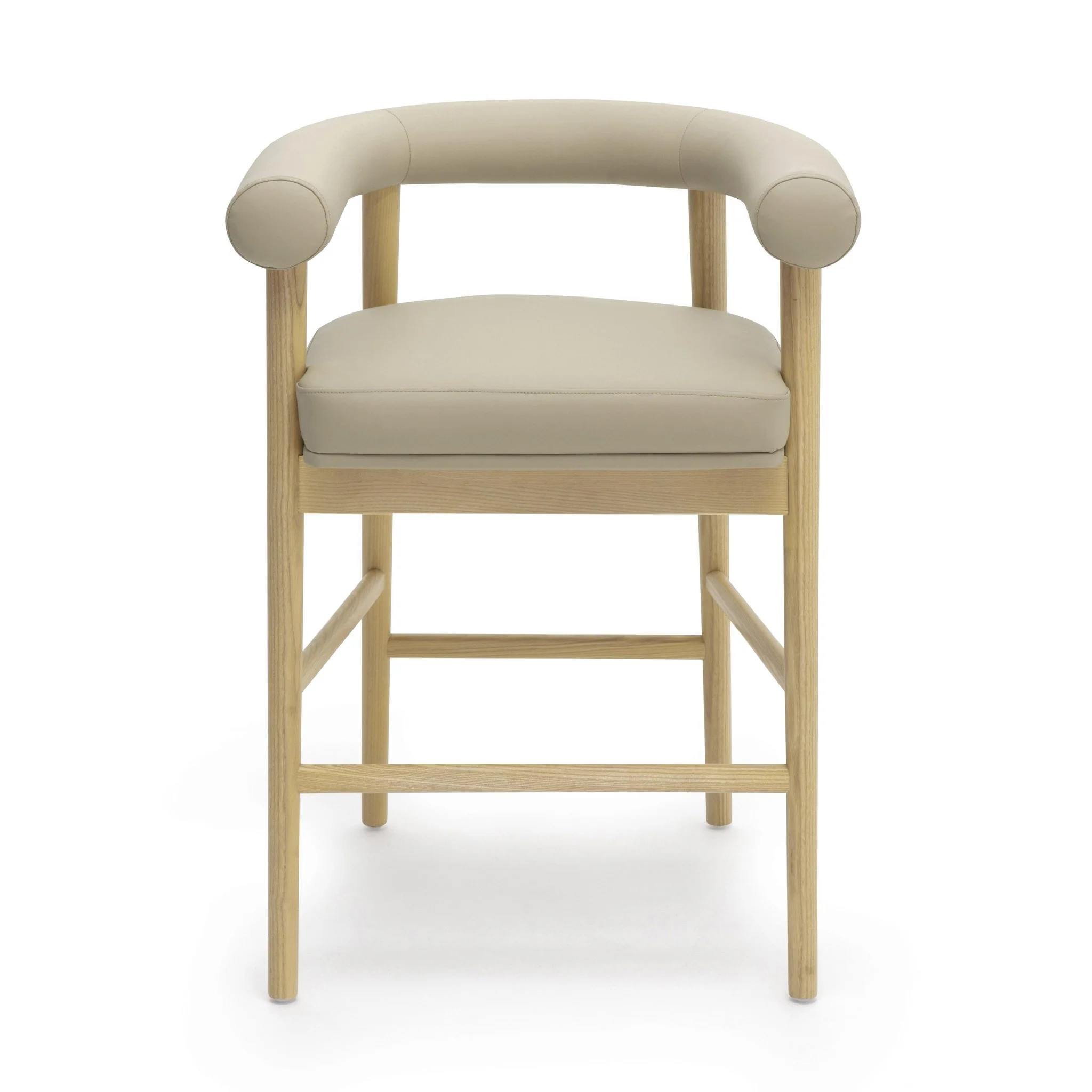 Spara Taupe Vegan Leather Counter Stool - Image 3
