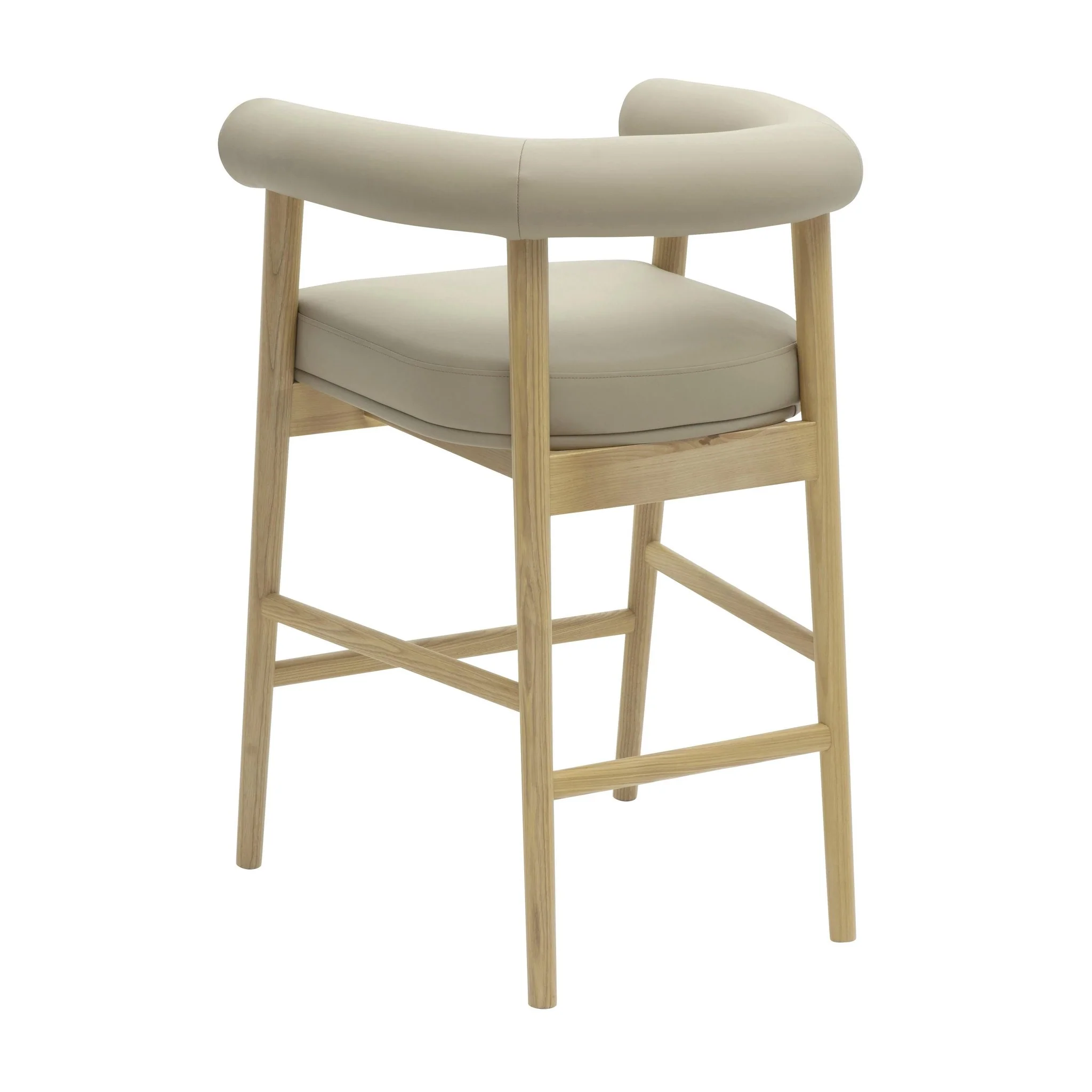 Spara Taupe Vegan Leather Counter Stool - Image 4