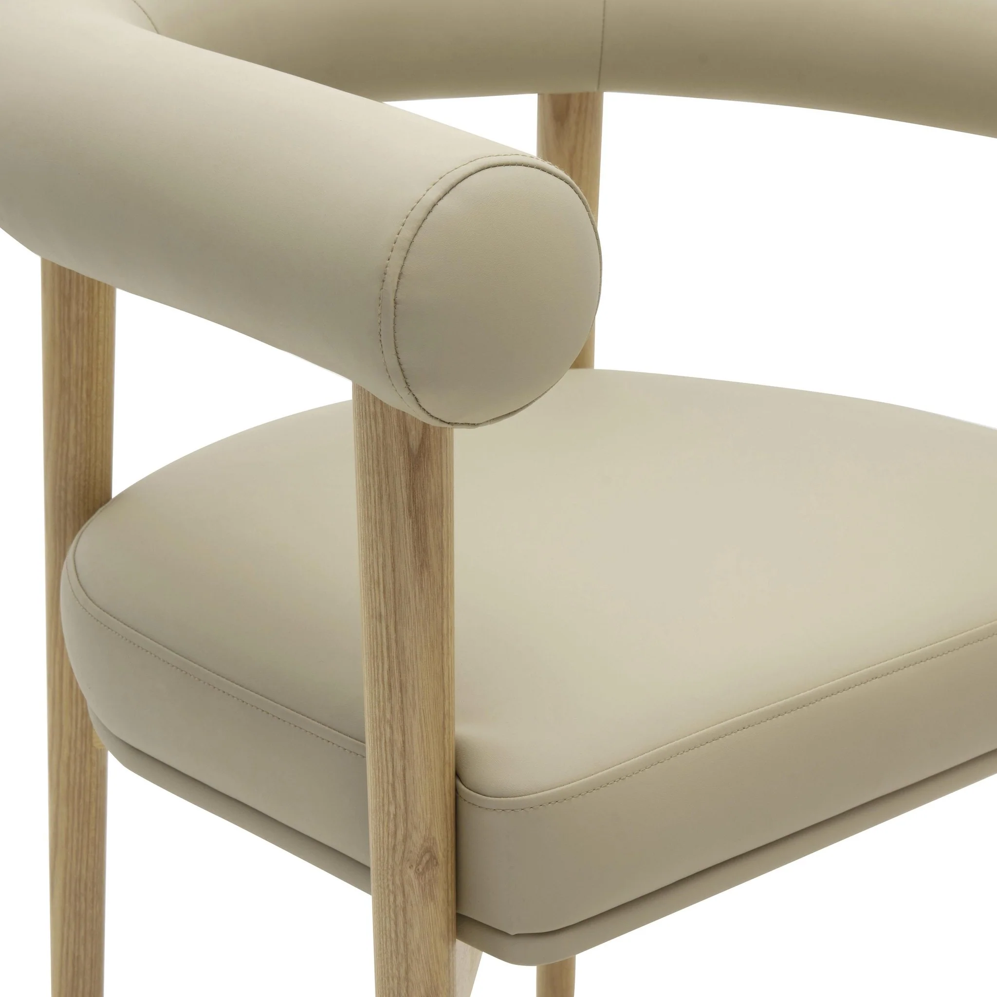 Spara Taupe Vegan Leather Dining Chair - Image 5