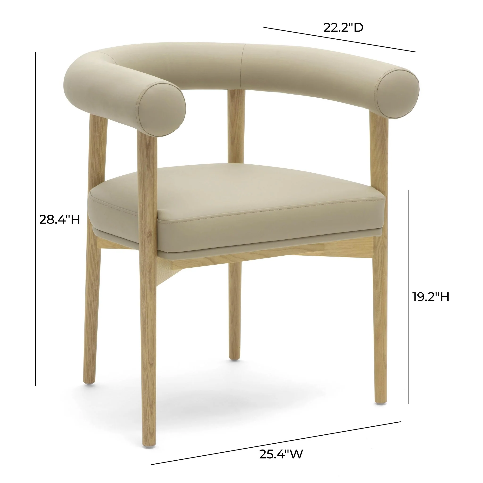 Spara Taupe Vegan Leather Dining Chair - Image 6