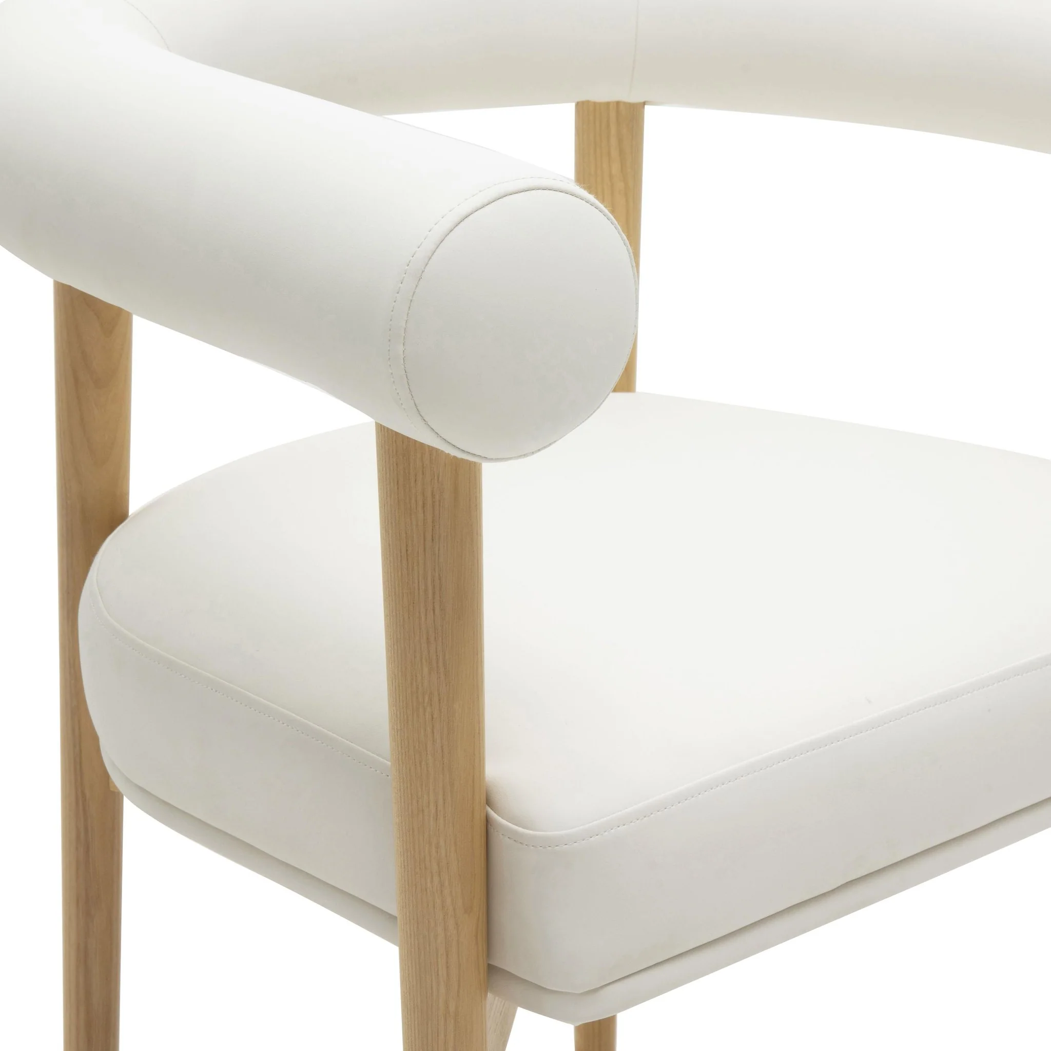 Spara White Vegan Leather Dining Chair - Image 5