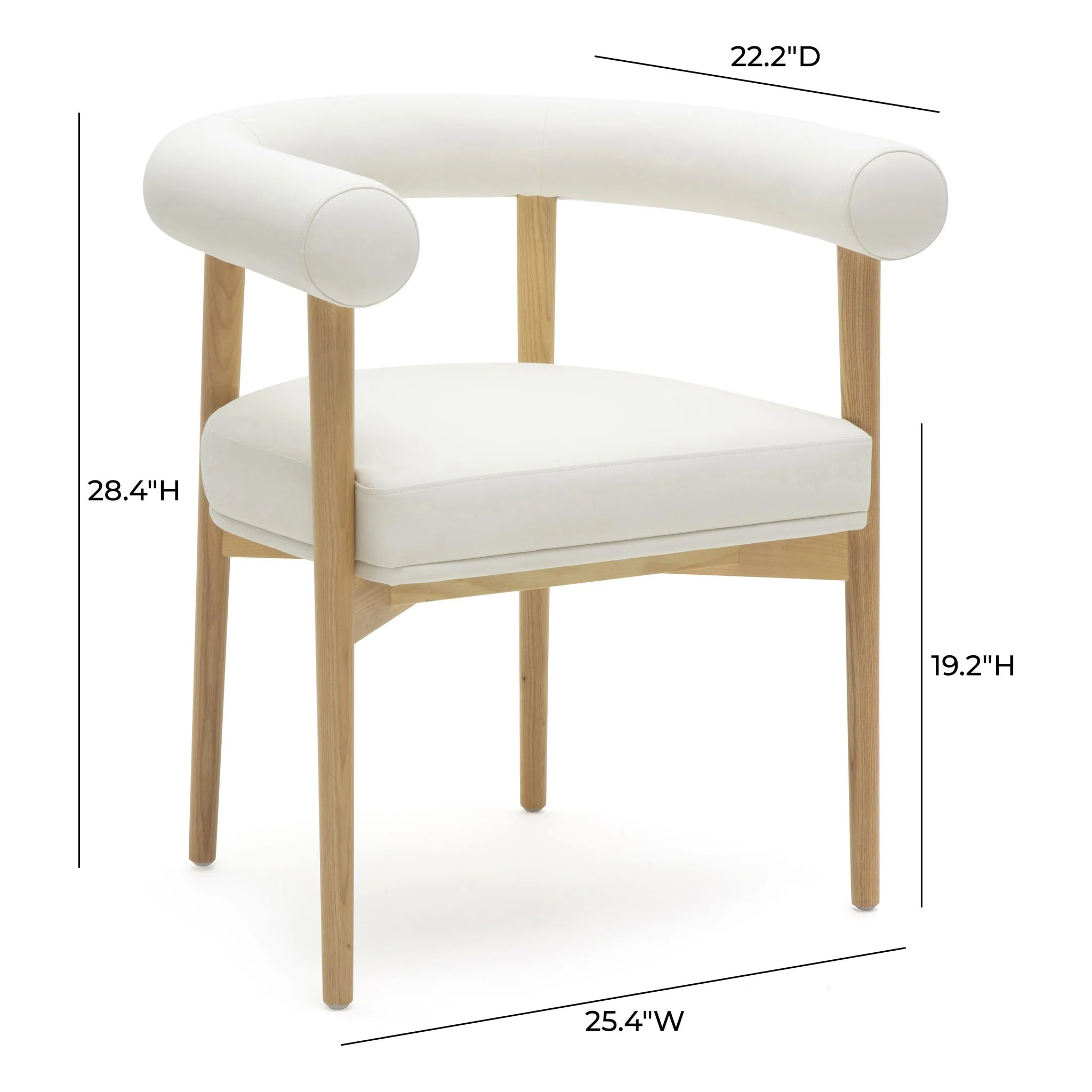 Spara White Vegan Leather Dining Chair - Image 6