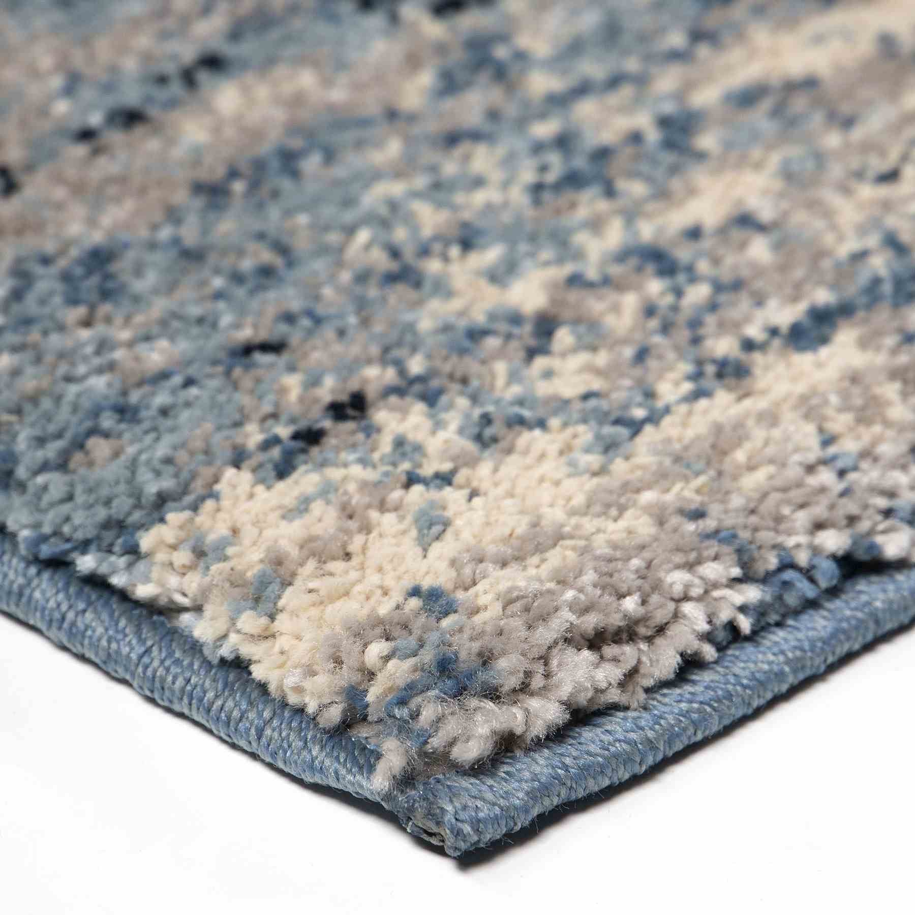 Spartan Contemporary 5x8 Area Rug in Cream/Blue - Image 4