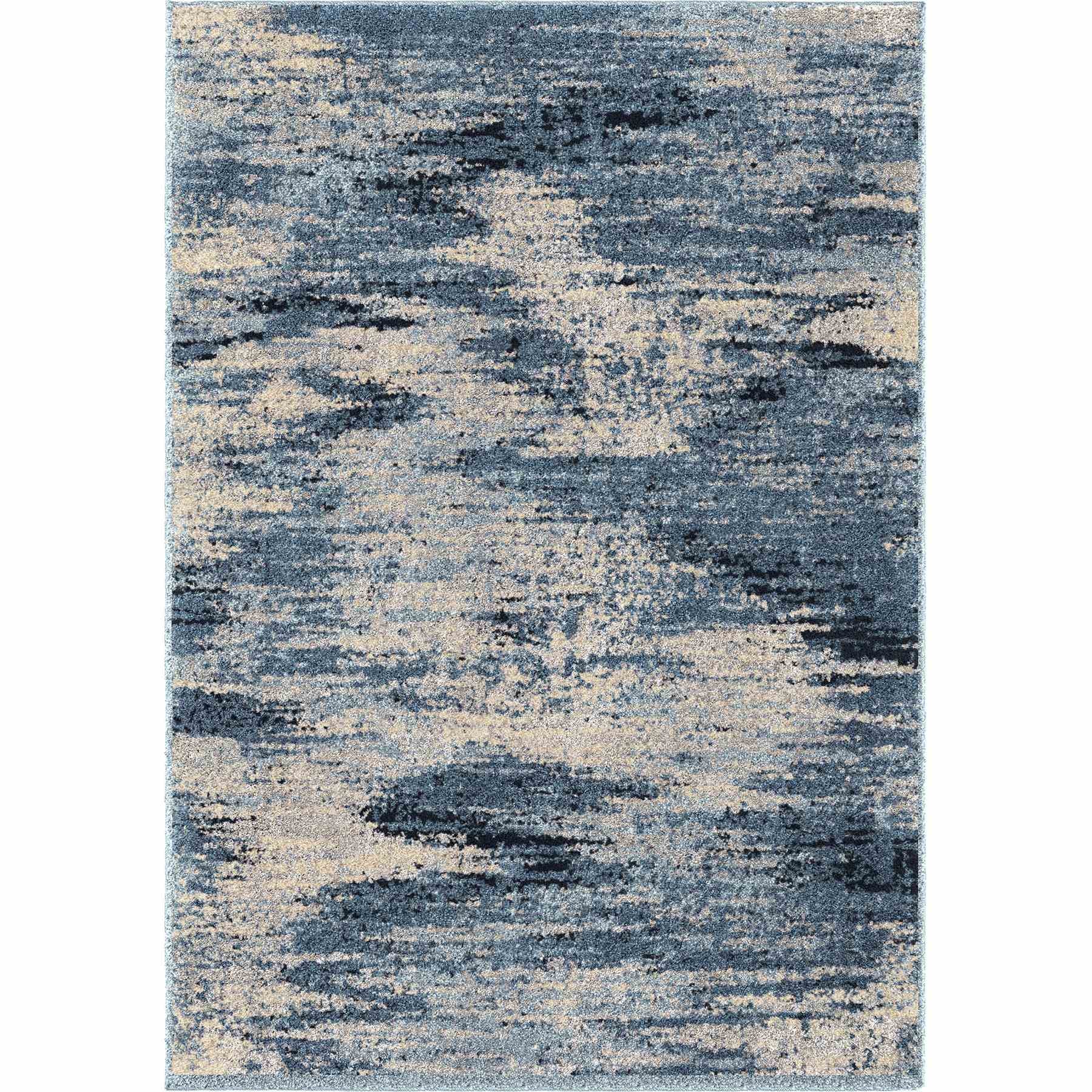 Spartan Contemporary 8x10 Area Rug in Cream/Blue - Image 5