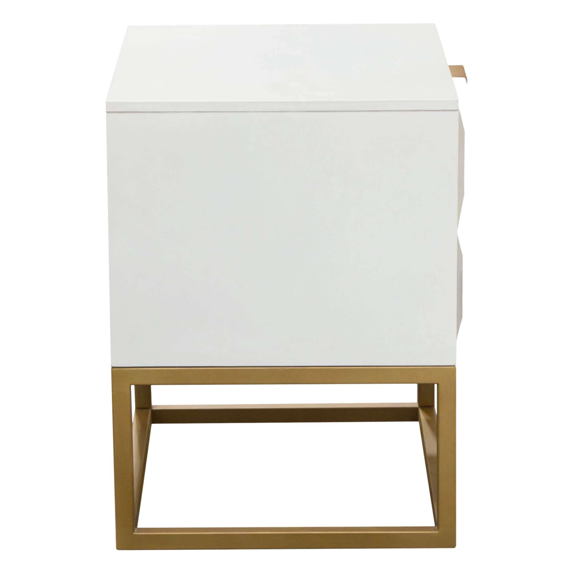 Spectrum 2-Drawer Solid Mango Wood Accent Table in White Finish w/ Gold Finished Iron Legs by Diamond Sofa - Image 7