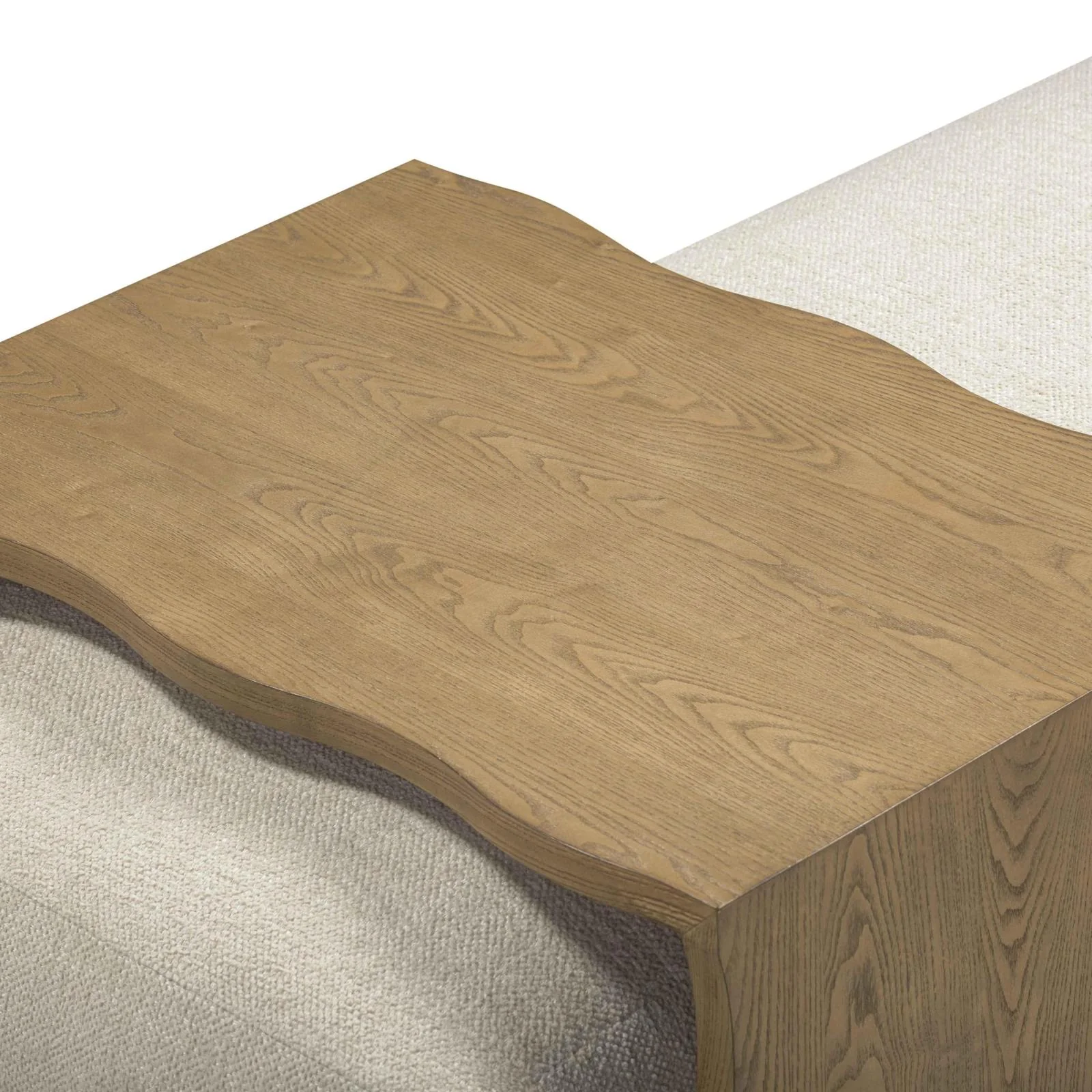 Spencer Cream Performance Basketweave Ottoman with Bridge Table - Image 8