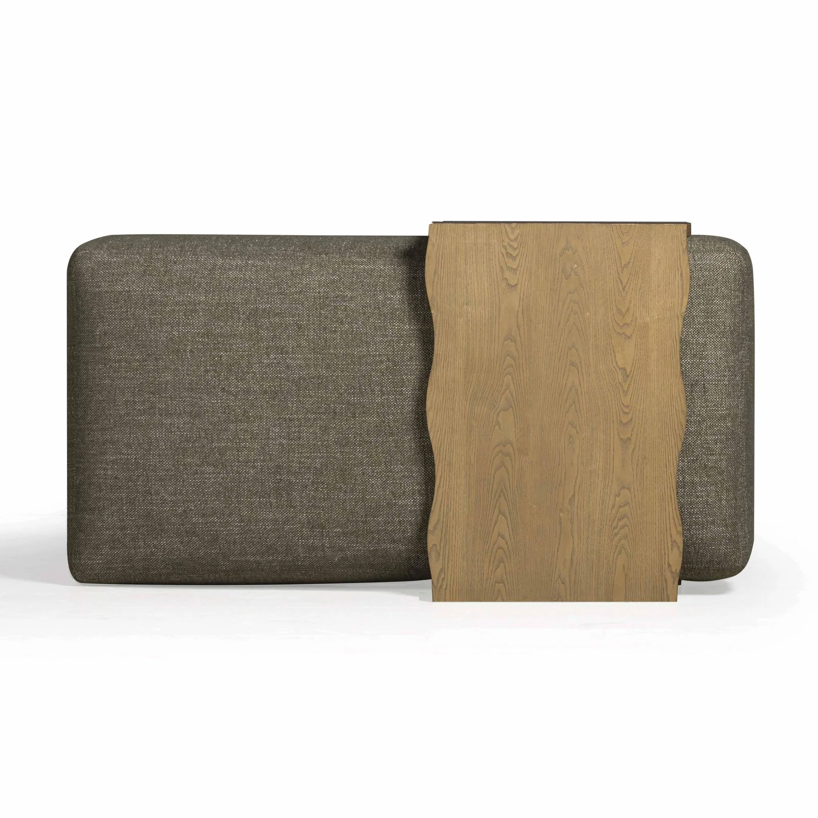 Spencer Olive Green Performance Basketweave Ottoman with Bridge Table - Image 6